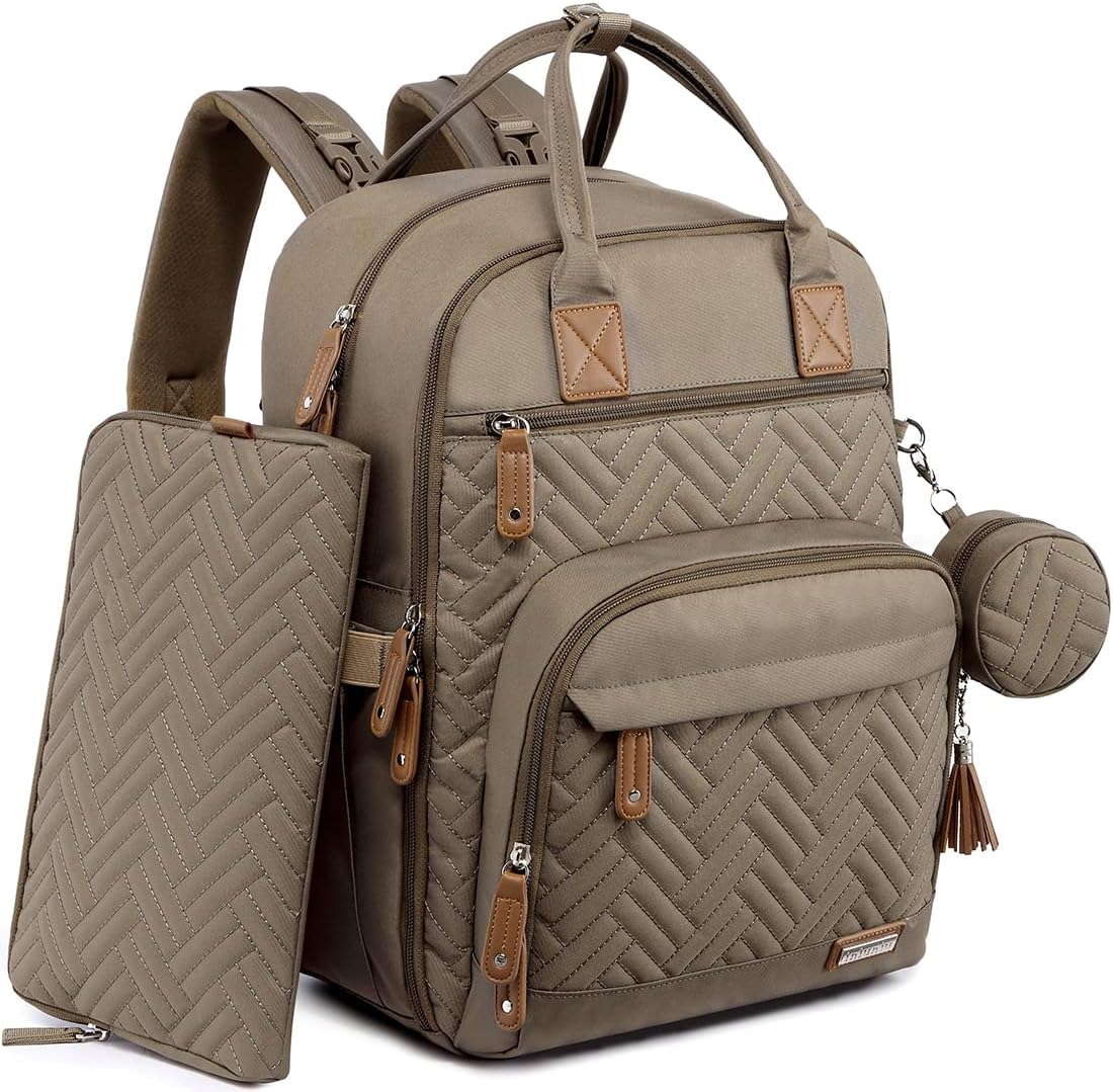 iniuniu Diaper Bag Backpack, 4 in 1 kit Large Unisex Baby Bags for Boys Girls, Waterproof Travel Back Pack with Diaper Pouch