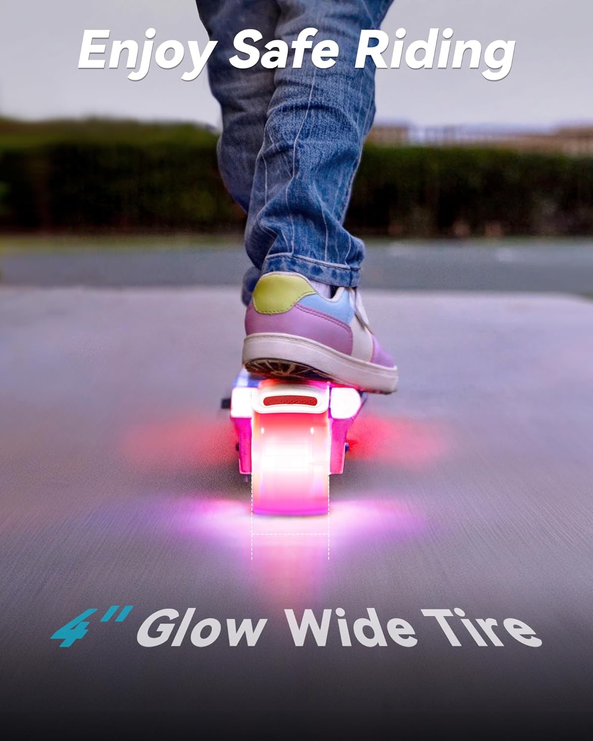 Gyroor Kids Electric Scooter with LED Lights – 2-Level Adjustable Handlebar, 5 MPH Safe Speed, Foot Sensor Start, Rear Brake, 2-Hour Charge, 121 lbs Max Load, for Boys & Girls Ages 6-12