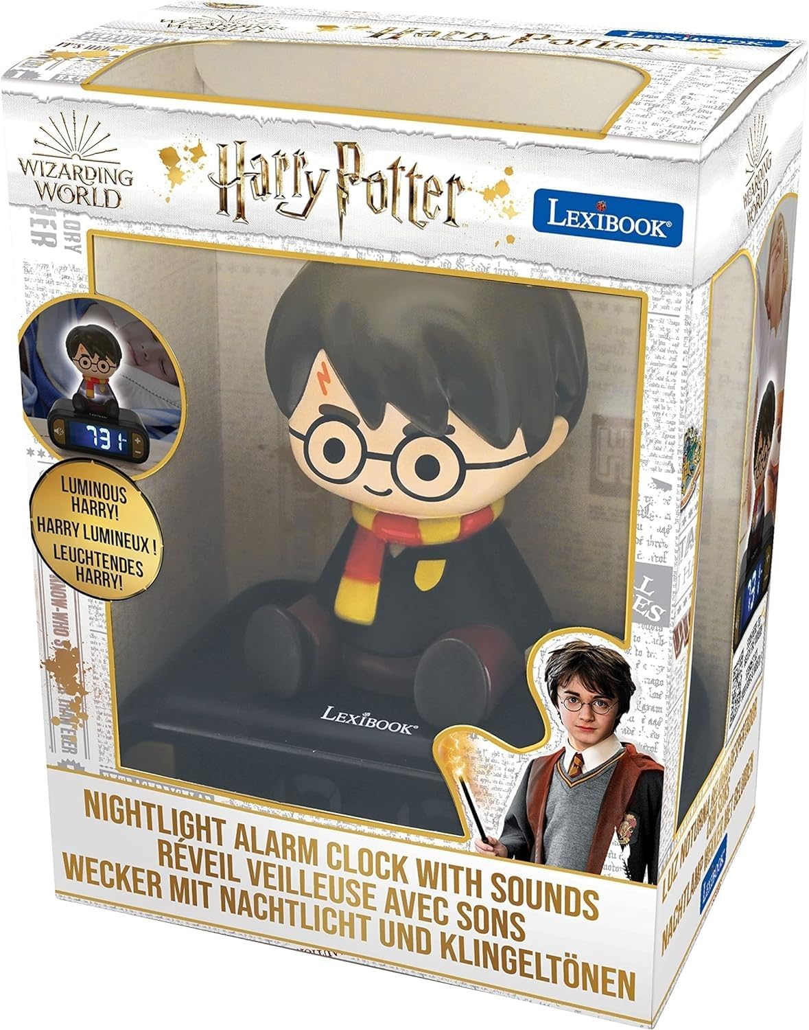 LEXiBOOK - Harry Potter Digital Alarm Clock for Kids with Night Light Snooze, Childrens Clock, Luminous Harry Potter, Black Colour - RL800HP
