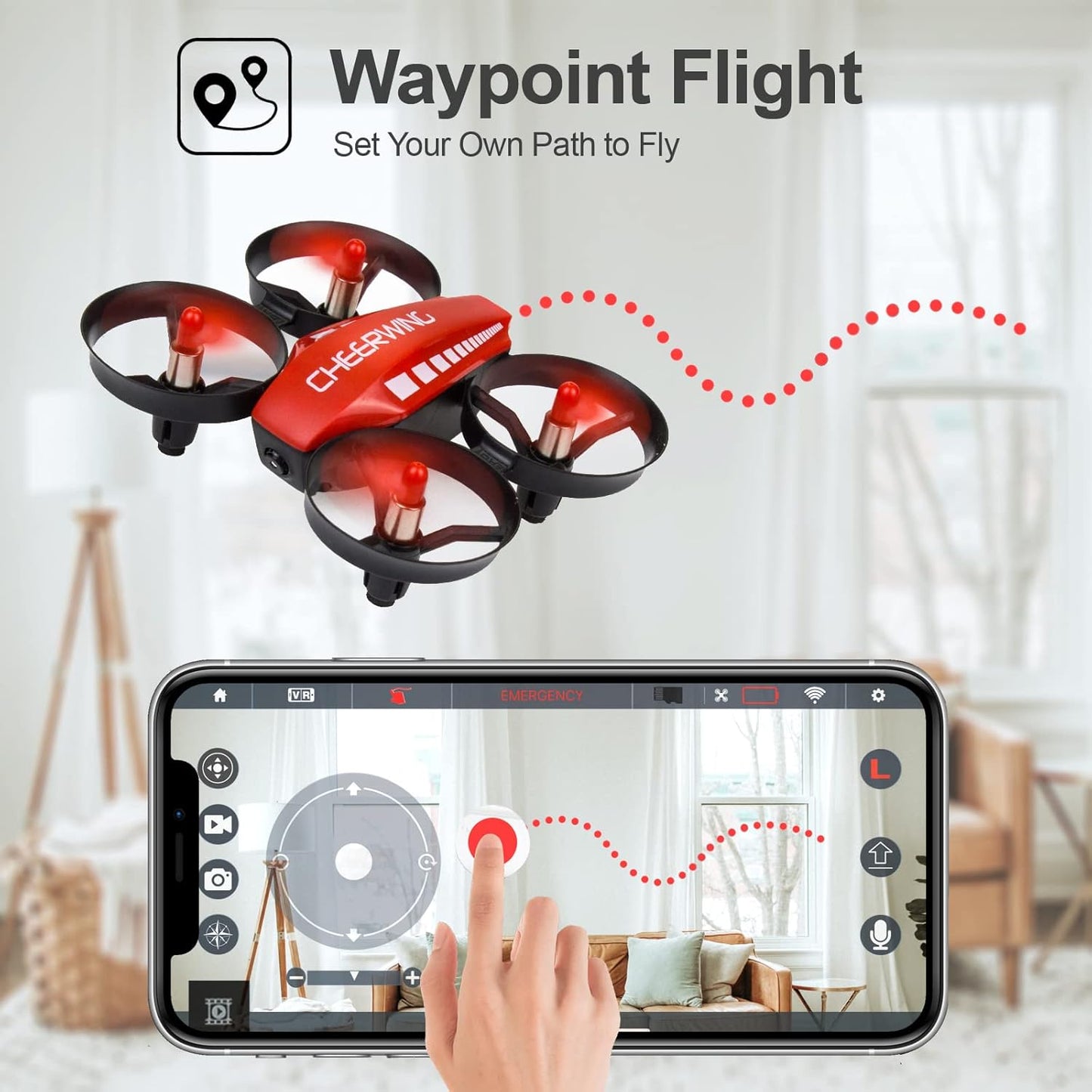 Cheerwing CW10 Mini Drone for Kids WiFi FPV Drone with Camera, RC Drone Gift Toy for Boys and Girls with Auto Hovering, Voice Control