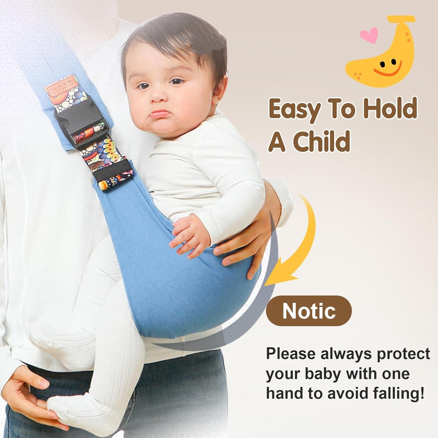 Baby Sling Carrier,Toddler Carrier, 2025 New Baby Sling,Portable and Lightweight Sling,Non-Slip Hip Seat Carrying 10-30lbs(Grey)