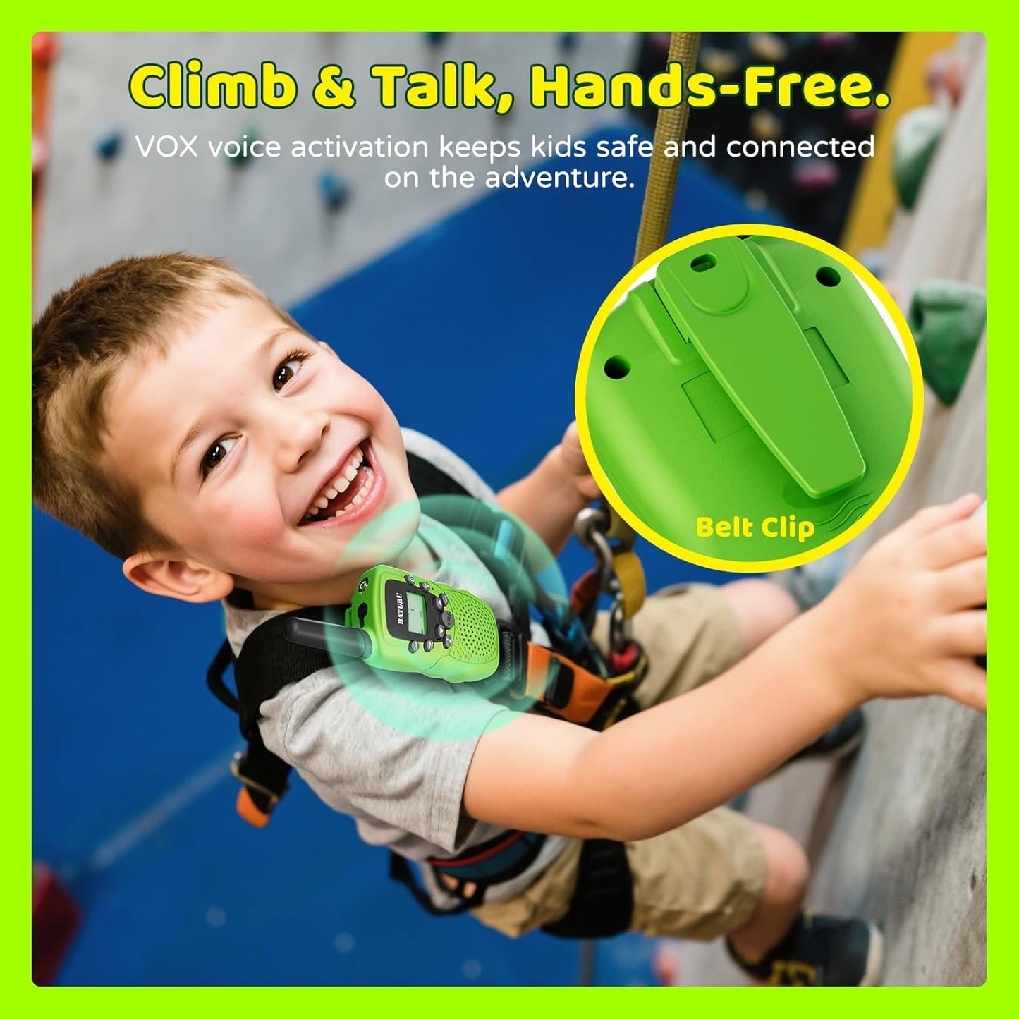 BATURU Walkie Talkies for Kids 3 Miles Long Range, Battery-Saving Walkie Talkie, 22 Channels Kids Walkie Talkies 3 Pack, Outdoor Camping Toys for Girls Boys Age 5-10, Stocking Stuffers for Girls Boys