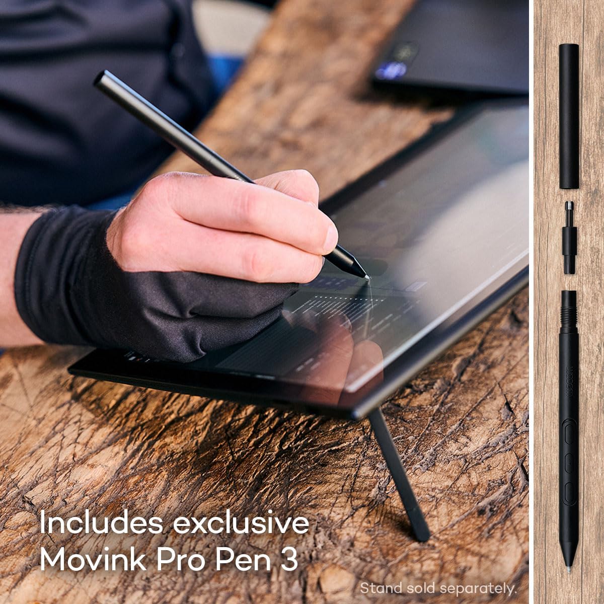 Wacom Movink Drawing Tablet with Screen, 13.3" OLED Touchscreen Portable Graphic Art Tablet w/Pro Pen 3, 10-bit Color Display for Mac, PC, Chromebook & Android