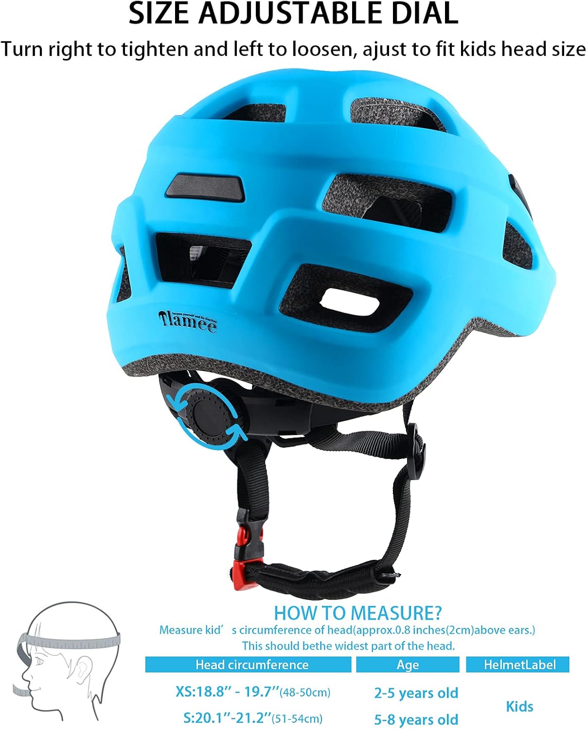 Kids Bike Helmet for Ages 1-8 Years, Adjustable Toddler Boys and Girls Helmets, Lightweight Child Infant Bicycle Cycling Scooter Sports Helmet 48-54cm