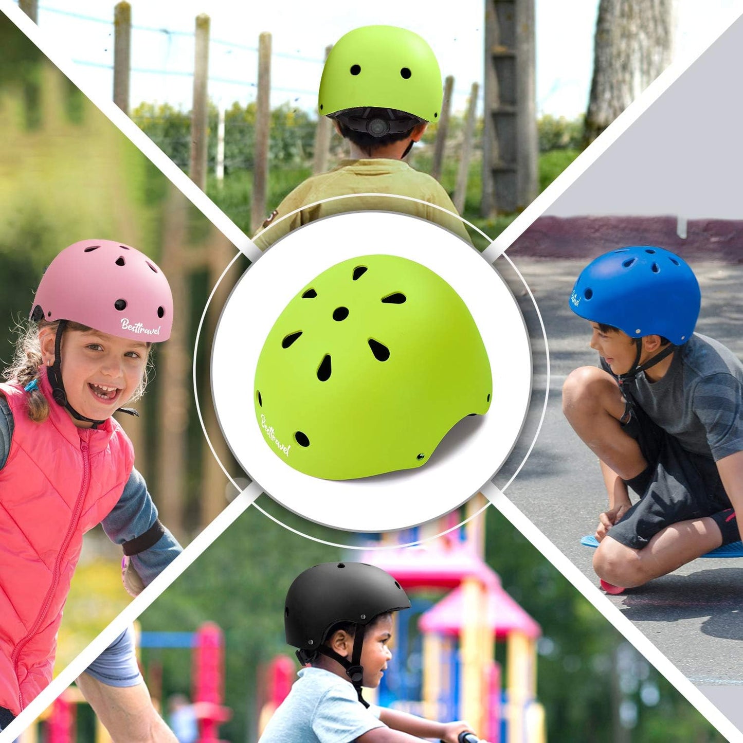 Kids Helmet, Toddler Adjustable Kids Ages 3-8 Years Old Boys Girls Multi-Sports Safety