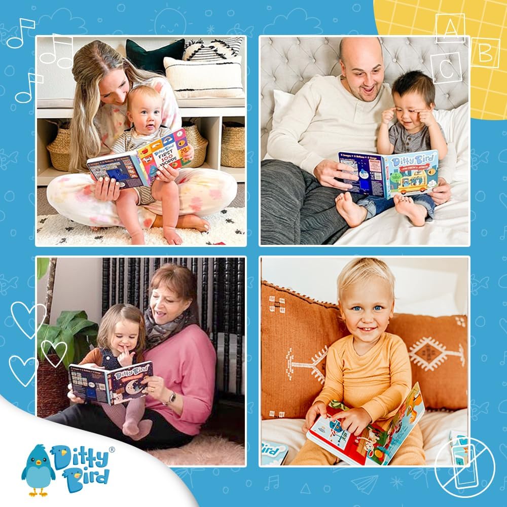 DITTY BIRD Chinese Poems Book Children Songs Edition | Bilingual Musical Book for Toddlers, English & Chinese | Fun, Interactive Sound Books for Babies & Toddlers | Mandarin Book for Learning