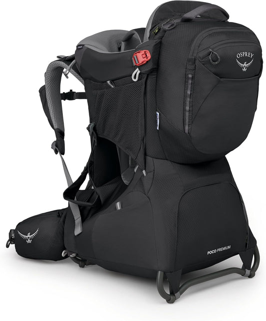 Osprey Poco Premium Child Carrier Backpack - Deluxe Kid Carrier for Hiking with Built-in Sunshade, Removable Daypack, and Adjustable Fit - Premium Comfort for Parent and Child