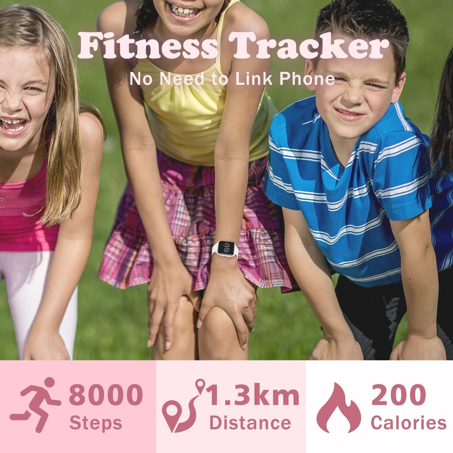 Kids Watches for Girls Boys Digital Sport Watch with Step Counter Pedometer Vibration Alarm Clock, No App Waterproof Fitness Tracker Kids Watch Boys Girls Teens Students Ages 5-16