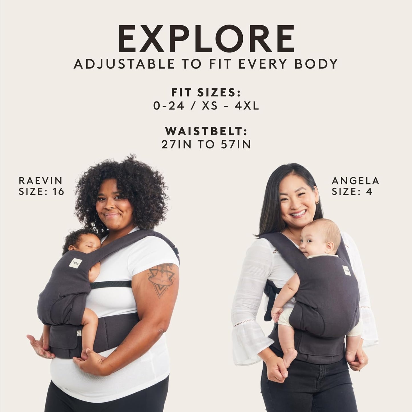 Baby Tula Explore Carriers - Breathable Baby Carrier Newborn to Toddler - Adjustable Toddler Carrier - Multiple Ergonomic Positions Front and Back - Ergonomic Fit for 7-45 lb - Mesh, Olivia