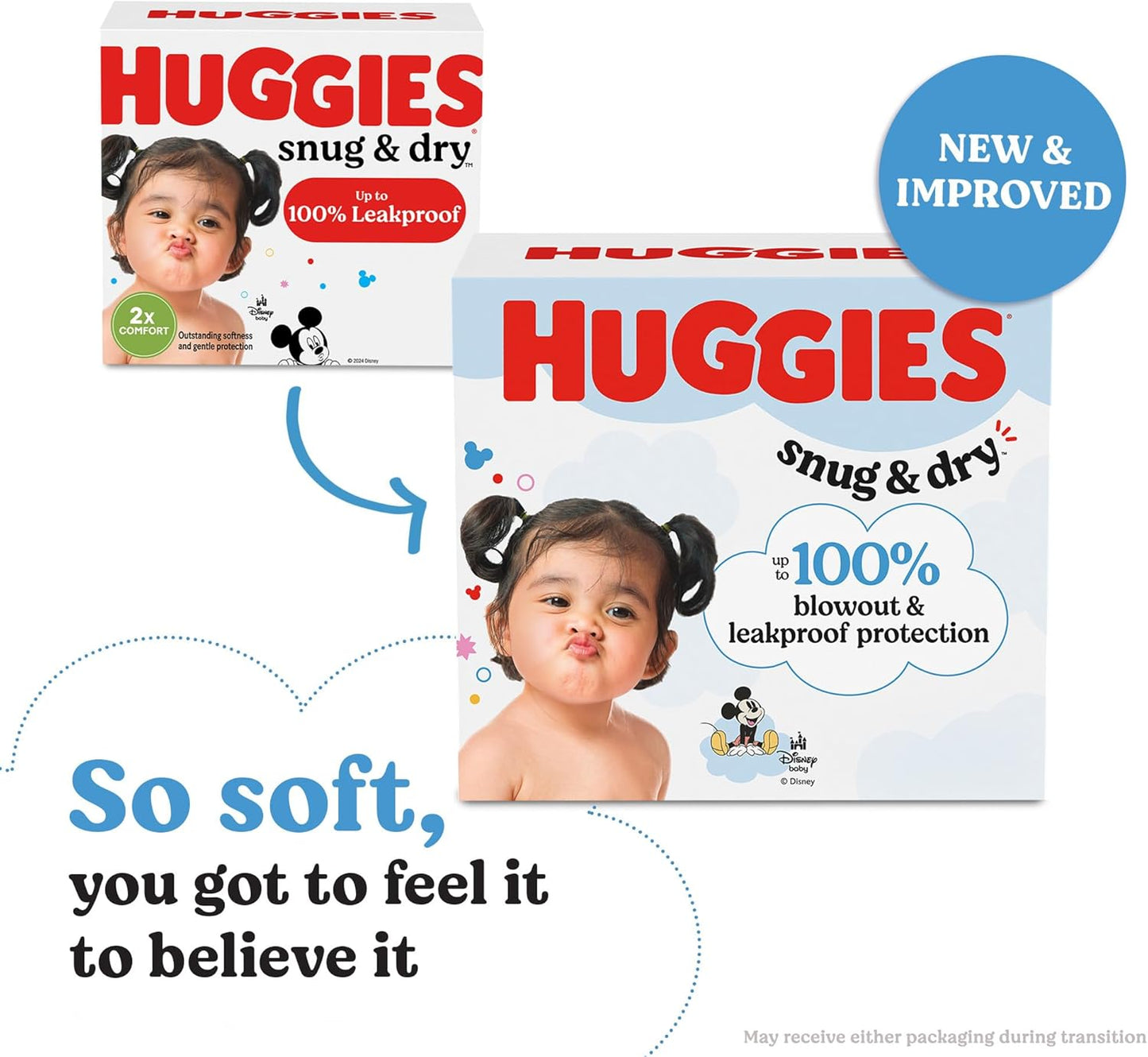 Huggies Size 3 Diapers, Snug & Dry Baby Diapers, Size 3 (16-28 lbs), 34 Count, Packaging May Vary