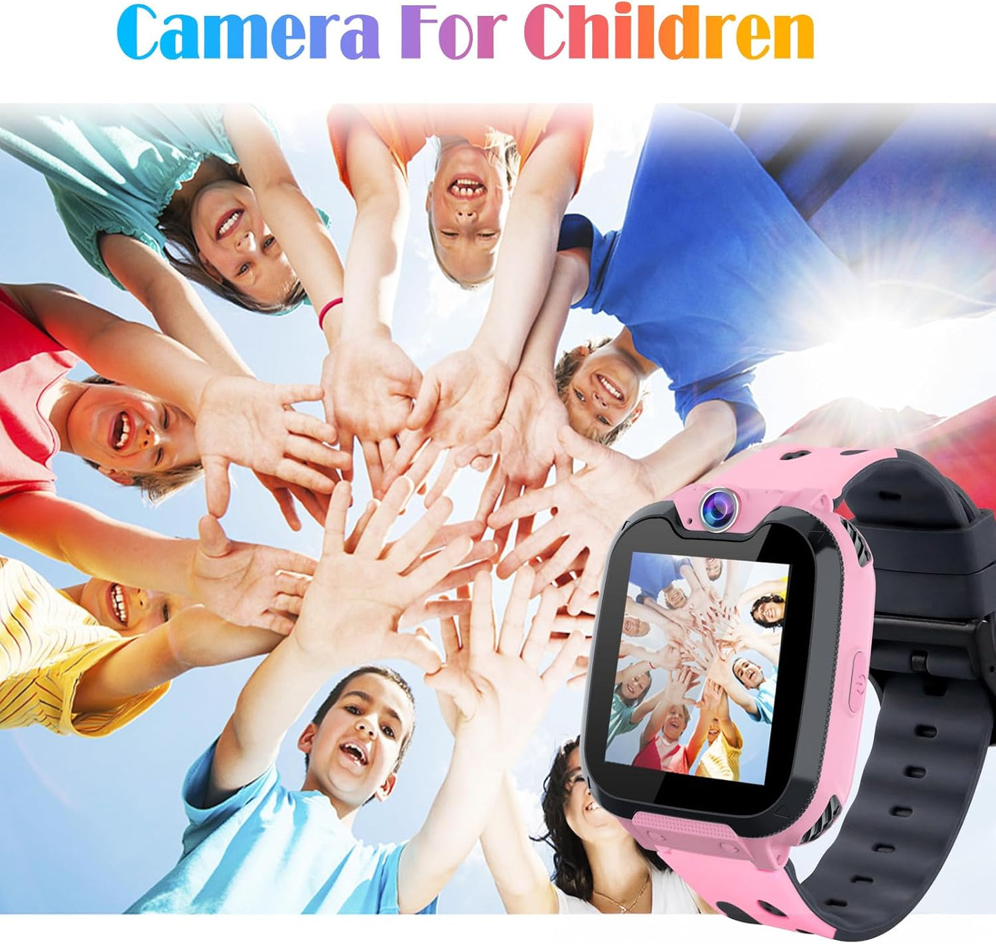 Goodatech Smart Watch for Kids Boys Girls Learning Toys with 16 Games Phone Call SOS, Camera Voice Music Player Recorder Alarm Clock,4-12 Years Birthday (Pink)