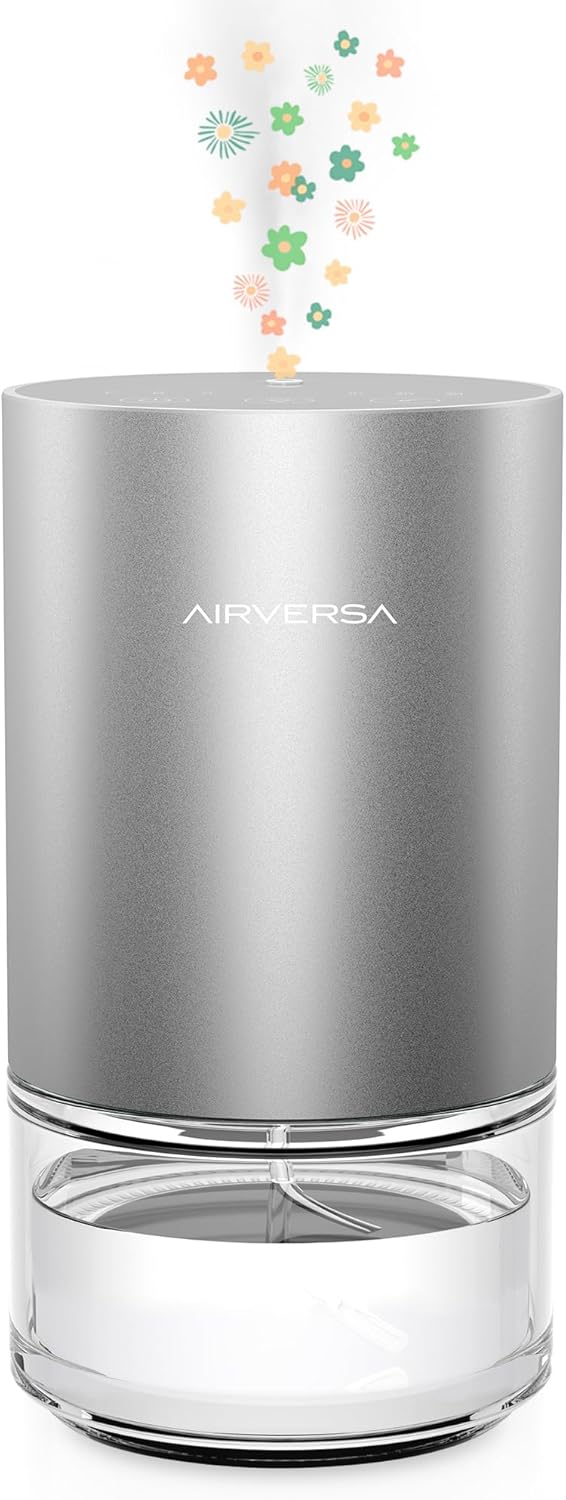 Essential Oil Diffuser Waterless Aromatherapy Diffusers for Home Large Room, Bedroom, Car, Office, Desk, Battery Operated, Small Diffuser for Pure Scent, 100mL Capacity, AN9 (Space Grey)