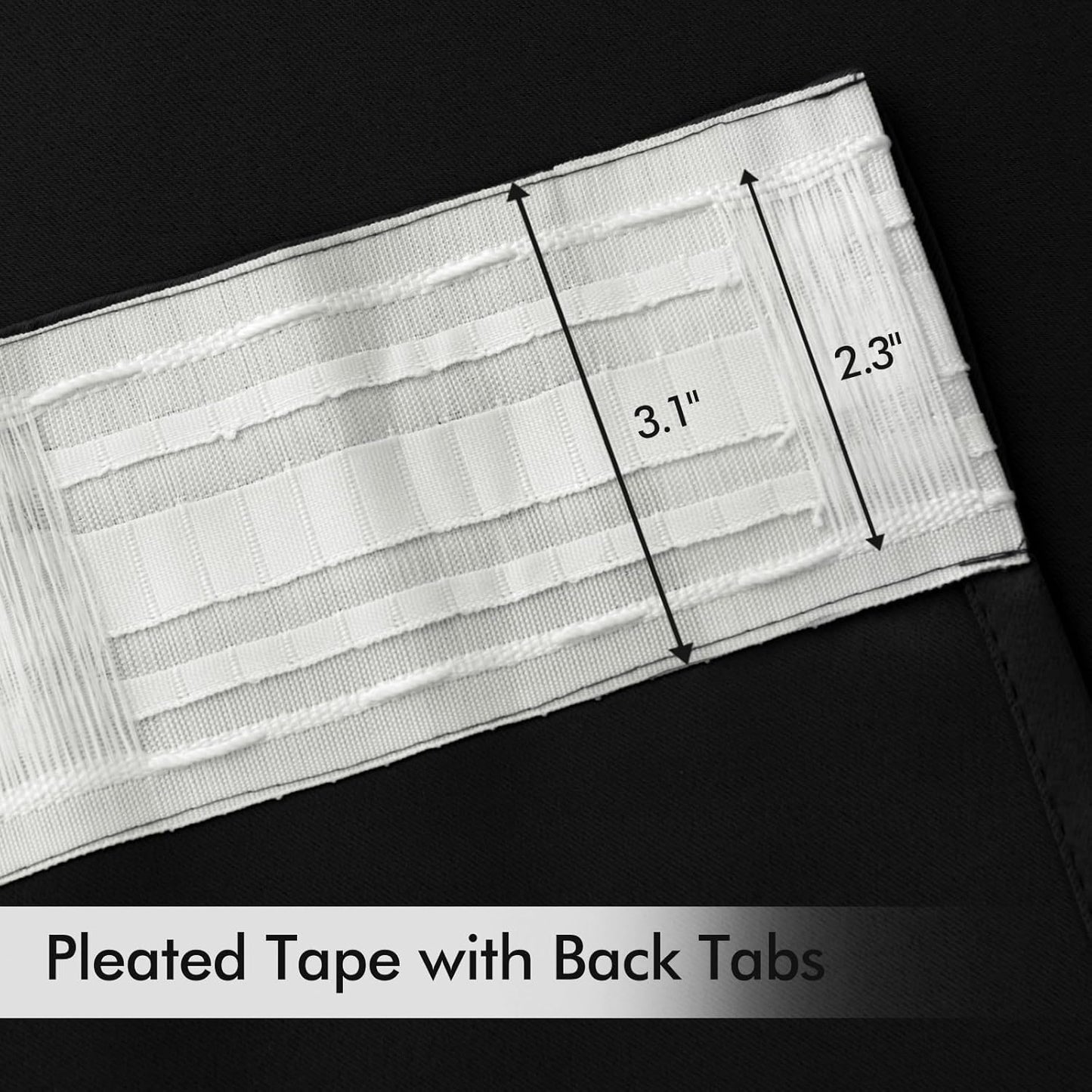 MIULEE Black Back Tab Blackout Curtains 104 Inch Length 2 Panels Set for Living Room Bedroom Privacy, Halloween Rod Pocket/Pinch Pleat Thermal Insulated Room Darkening Pleated Light Blocking Drapes