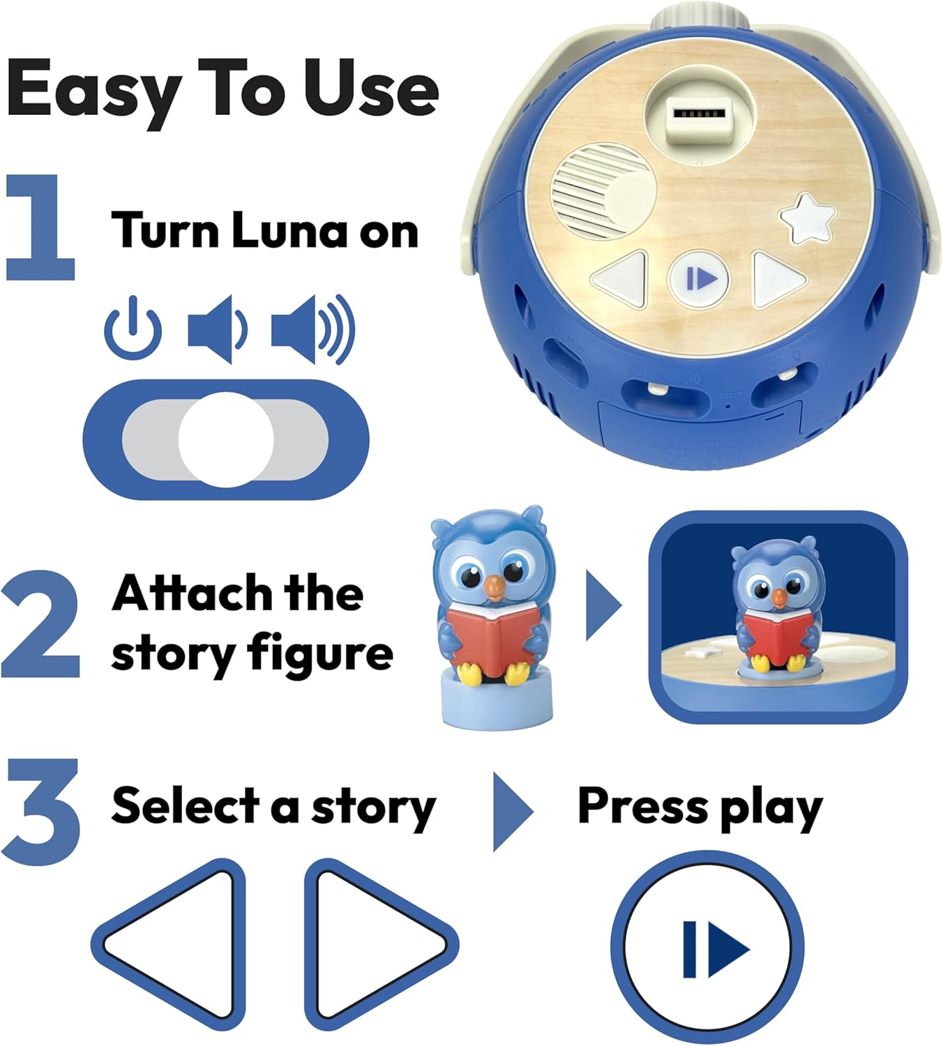 Kids Book Projector – 5 Daniel Tiger & 5 Classic Read-Aloud Stories, 10 Songs & Night Light & Soothing Dream Music | Children Ages 3+ Storytime Projector | Toys, Owl & Daniel Tiger