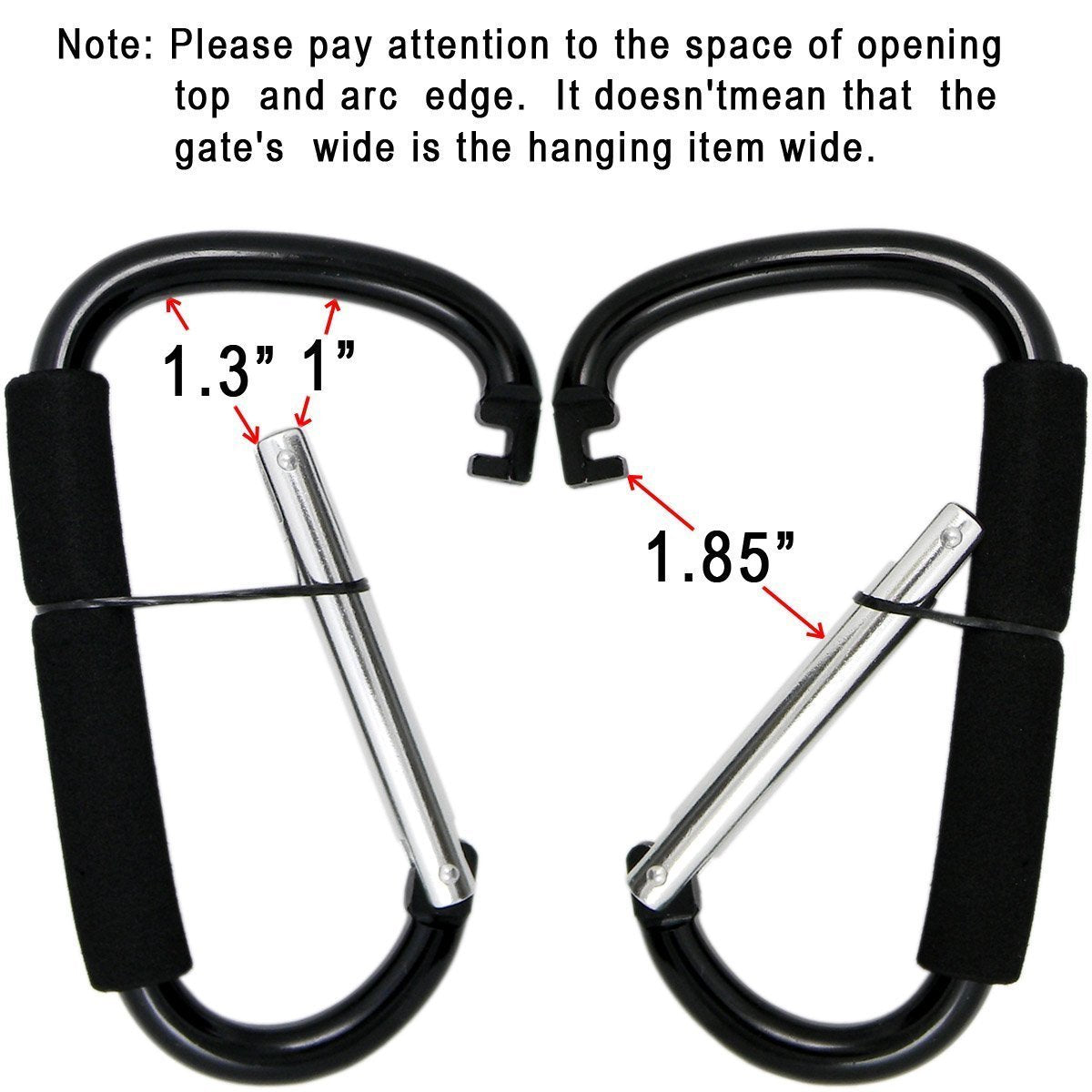 Stroller Hooks by Baby,2 pcs Carabiner Stroller Hook Organizer for Hanging Purses, Diaper Bag, Shopping Bags. Clip Fits Single/Twin Travel Systems, Car Seats and Joggers(Sky Blue)
