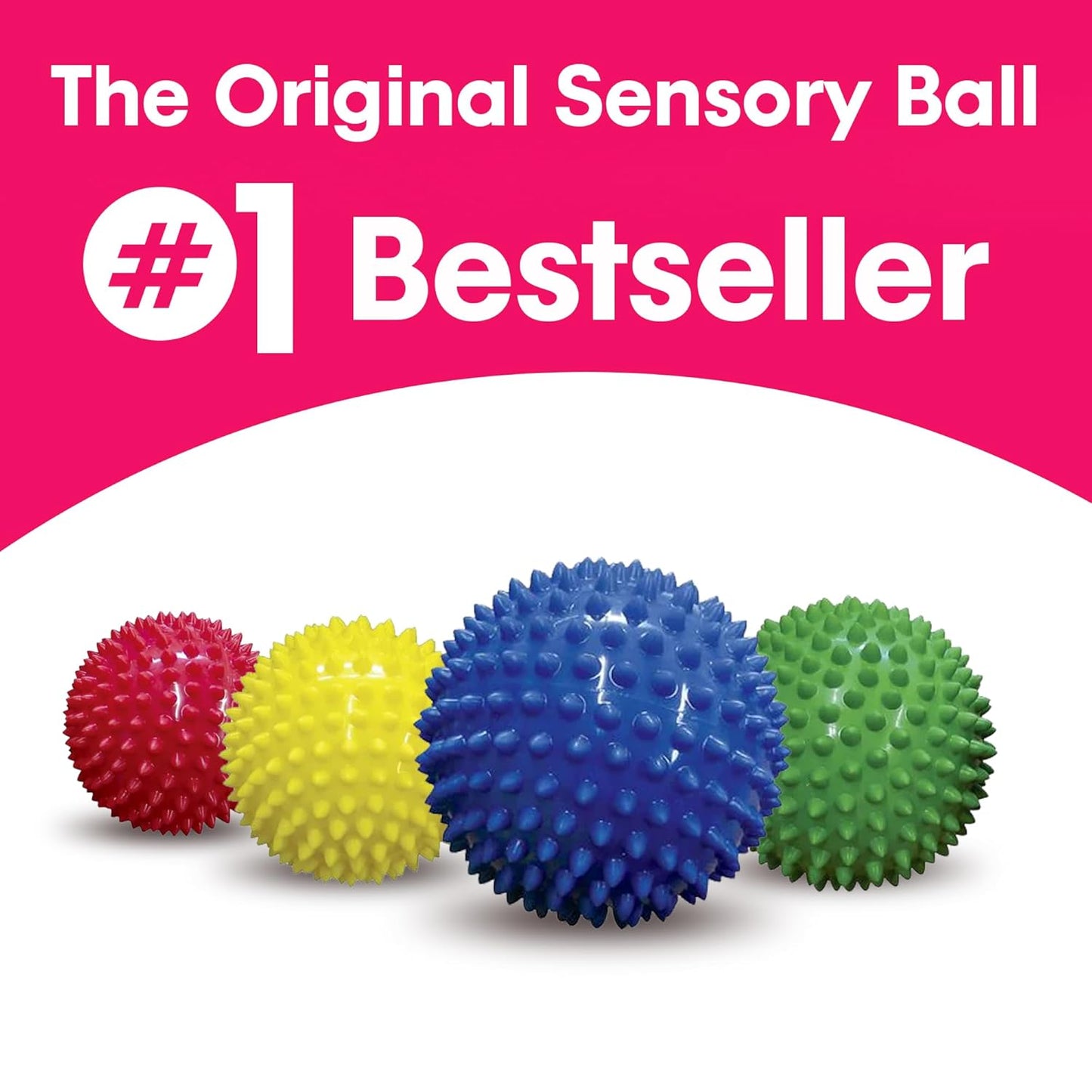 Edushape Original Sensory Ball for Baby - 4" Deflated with Pump - Solid Primary Color - Enhances Gross Motor Skills for Kids 6 Months & Up