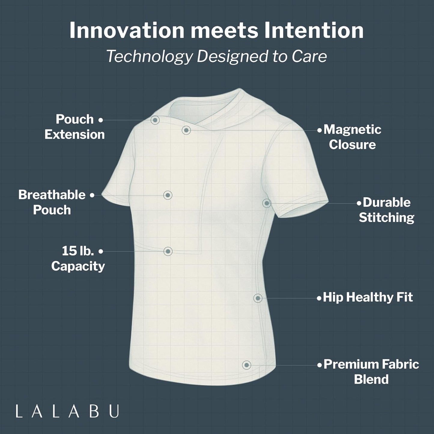 Lalabu The Dad Shirt | Hands-Free Baby Carrier for Dad with Kangaroo Pouch | Engineered for Bonding, Safety, & Comfort for Newborns Up to 15 Lbs. | CPSC Compliant
