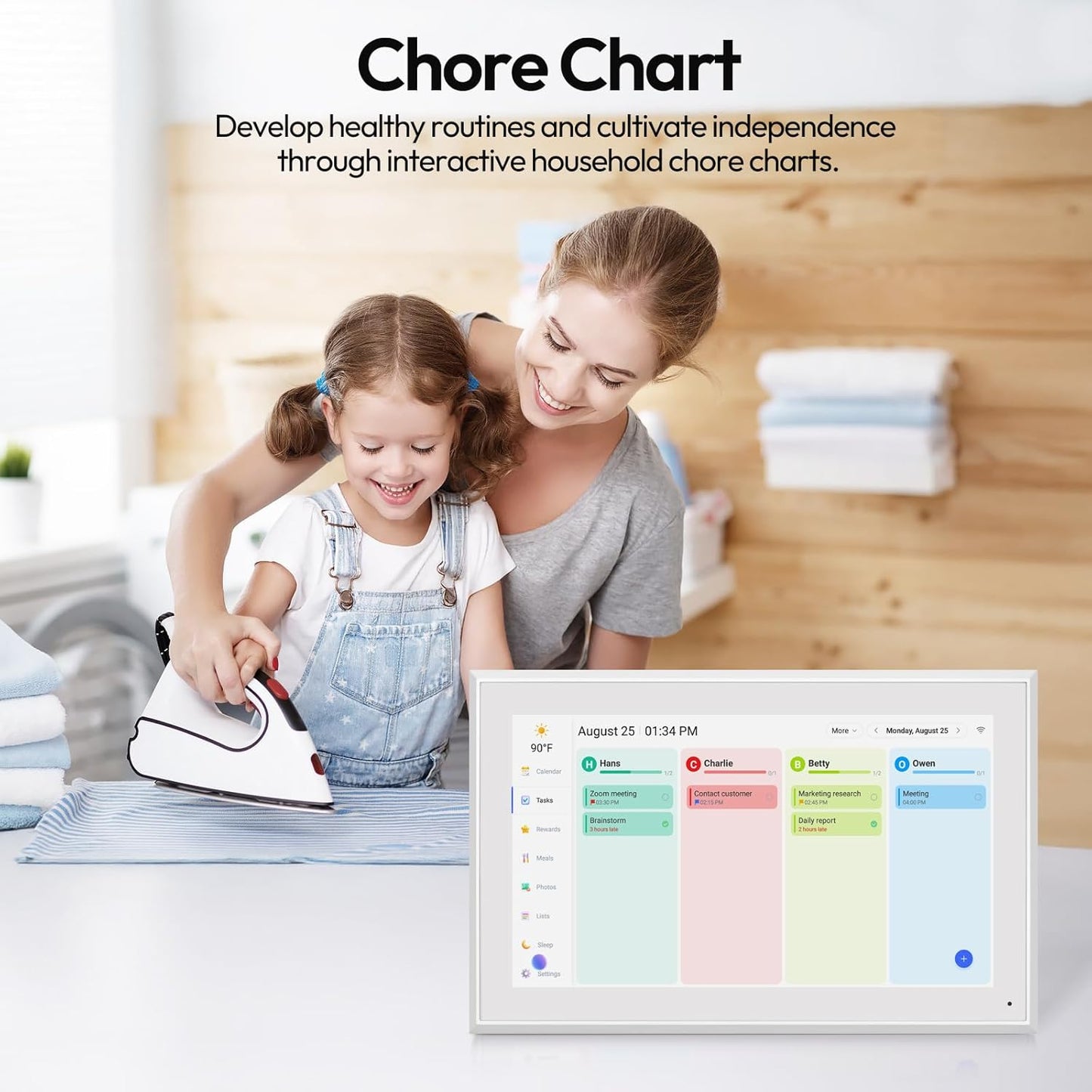 BOCT 15.6'' Digital Calendar Wall - 32GB Memory Touch Screen Chore Chart Smart Calendar,Digital Planner,Auto-Sync,APP Control,Interactive Family Schedules, Gift for Mother