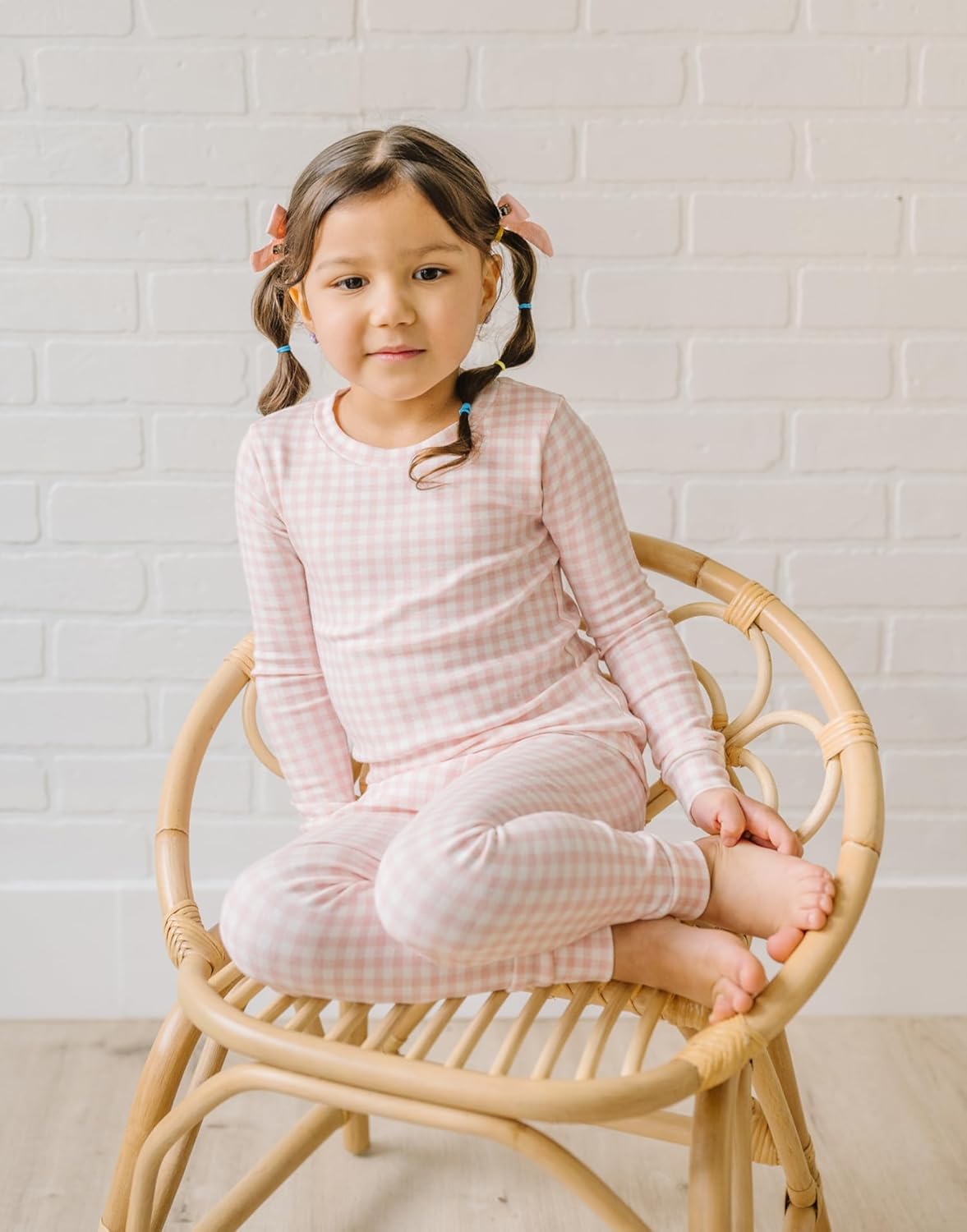 moimoln Plaid Check Soft Cotton Modal 6M-8Y Baby Toddler Long-Sleeve Snug-Fit Pajama Sleepwear Daily