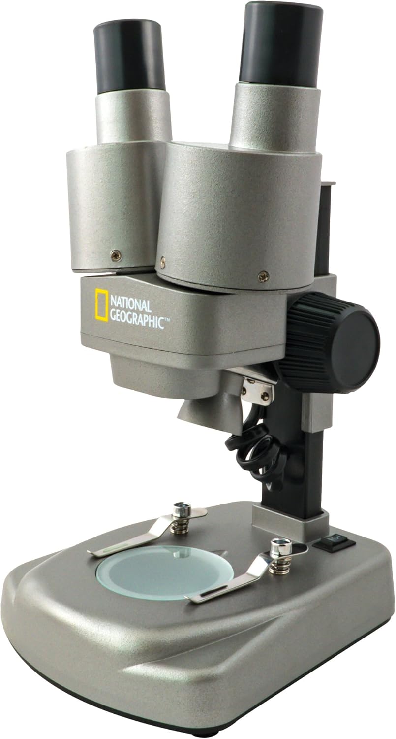 NATIONAL GEOGRAPHIC Dual LED Kids Microscope - 50+ pc Science Kit with 10 Prepared Slides & 10 DIY Blank Slides, Biology Experiment Activity, Microscope Kit for Kids 8-12 (Amazon Exclusive)
