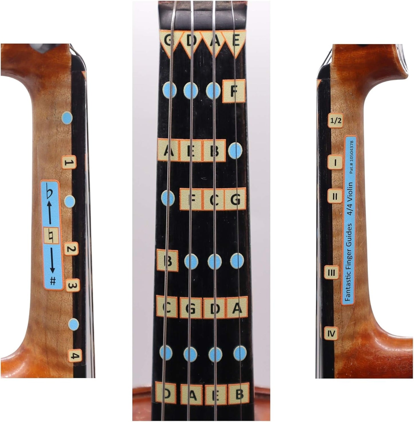 Fantastic Finger Guide for Violins Kids/Adult Beginner | Stringed Musical Instruments | Fingerboard and Fretboard Stickers for Learning All Notes | Play or Fiddle, 4/4-Size