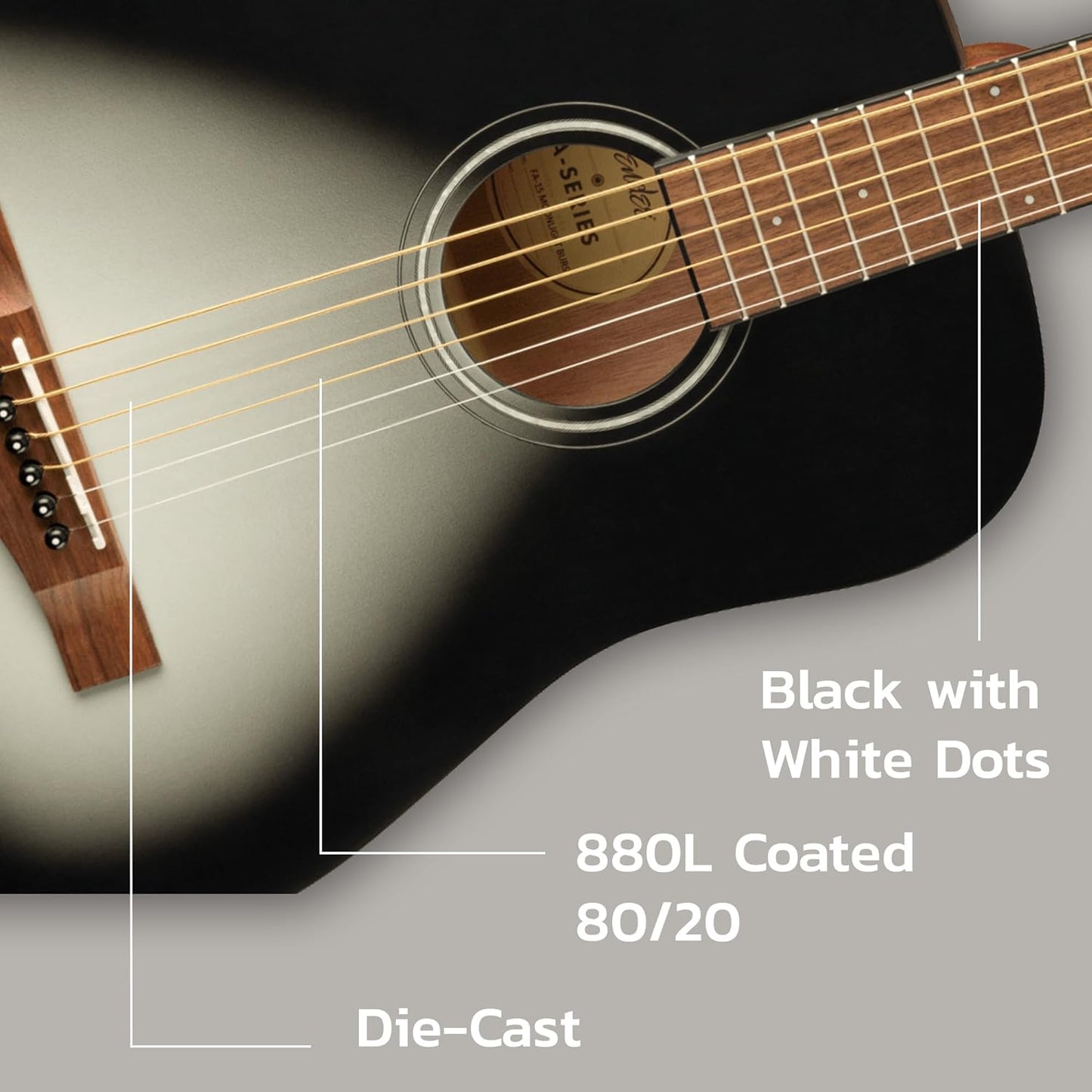 Fender FA-15 3/4-Scale Kids Steel String Acoustic Guitar - Moonlight Burst Bundle with Gig Bag, Tuner, Strap, Picks, Fender Play Online Lessons, and Austin Bazaar Instructional DVD