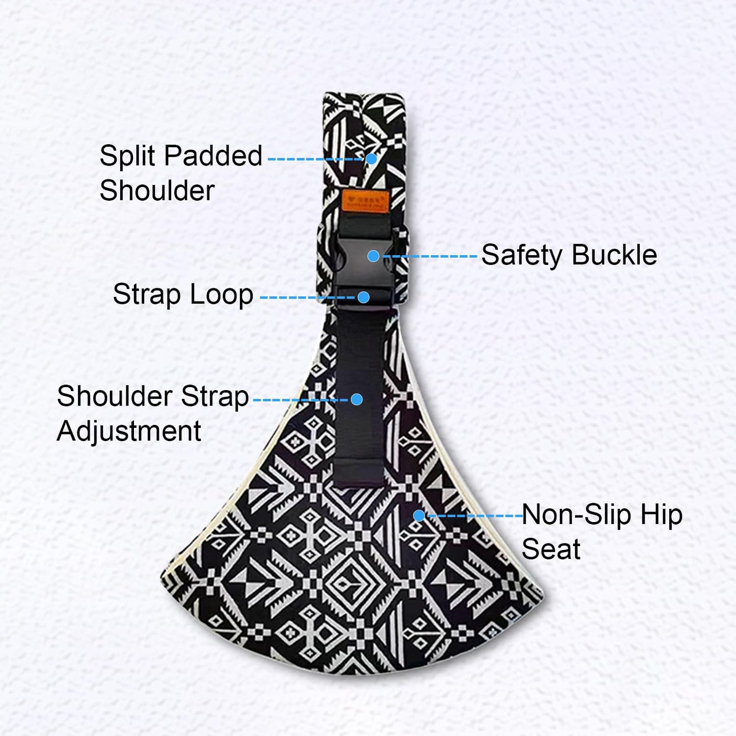 Baby Sling Carrier Newborn to Toddler Adjustable One-Shoulder Design with Safety Buckle, Soft & Lightweight Sling Baby Carrier 10-30 lbs(Mesh,Brown Leopard)