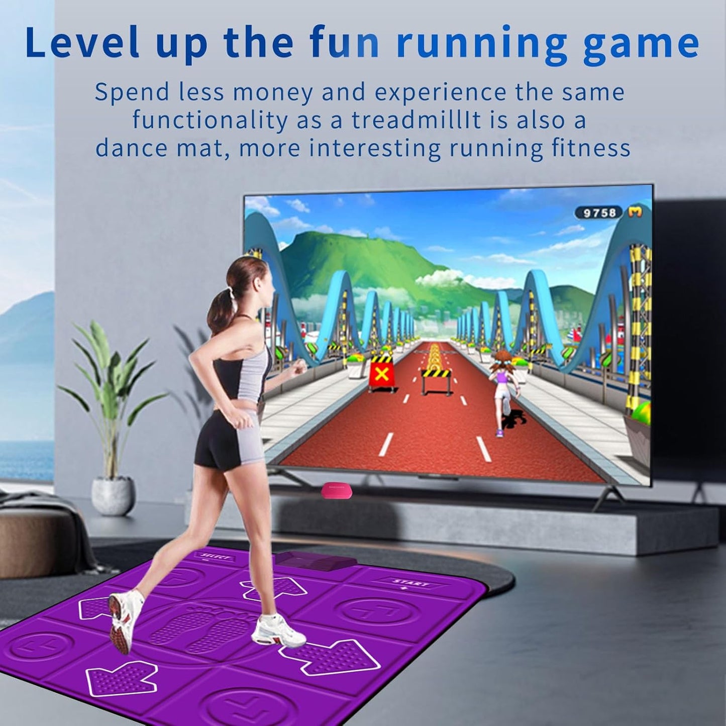 Dance Mat for Kids and Adults, AR Game Dancing Mats for Girls & Boys, Christmas & Birthday Gift, Purple