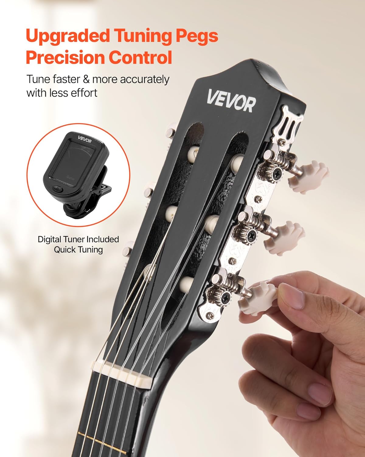 VEVOR Acoustic Guitar, Classical Guitar Starter Kit for Beginners, with Nylon Strings, Basswood Guitar, for Kids Adults Girls Boys Students