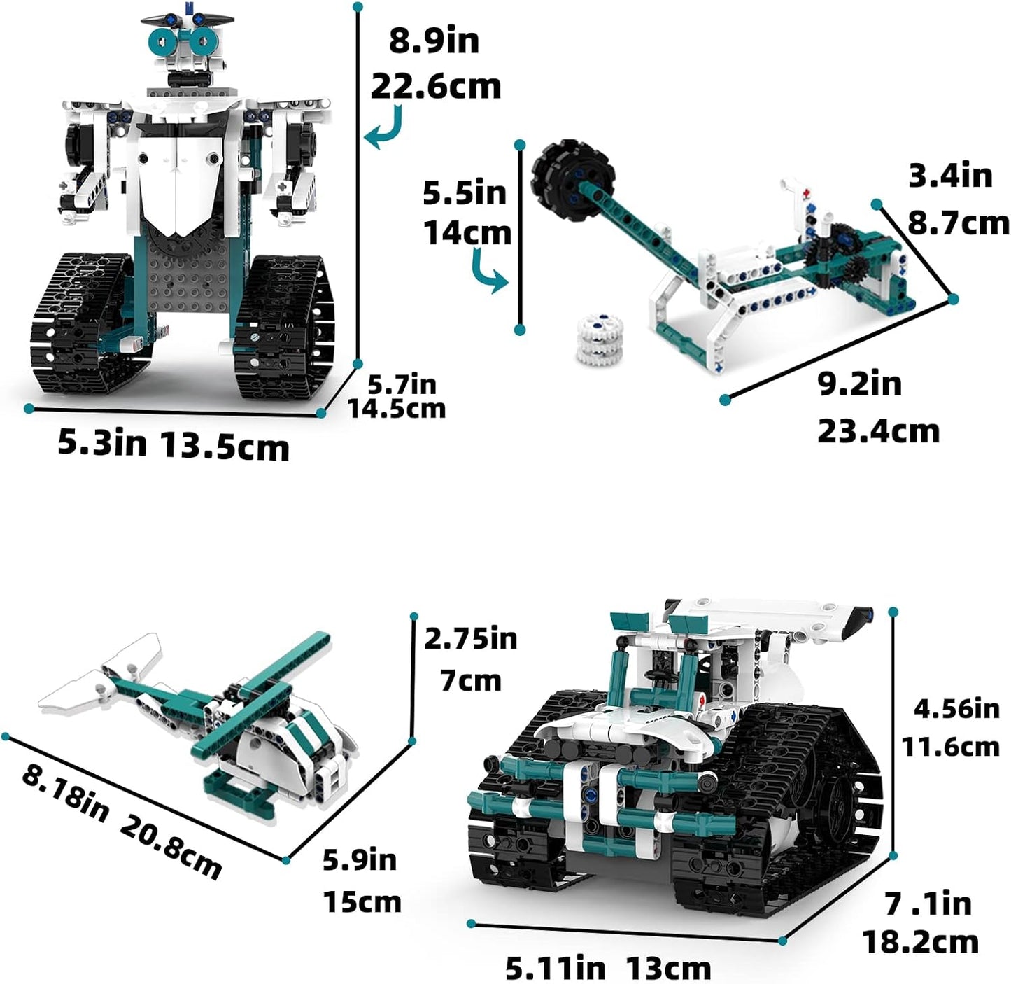 STEM Robot Toys for 8-14, 12 in 1 Remote Control Robotics Toys for Kids, Programmable Building Robot Kit Birthday Present for Science Educational(469 Pcs)