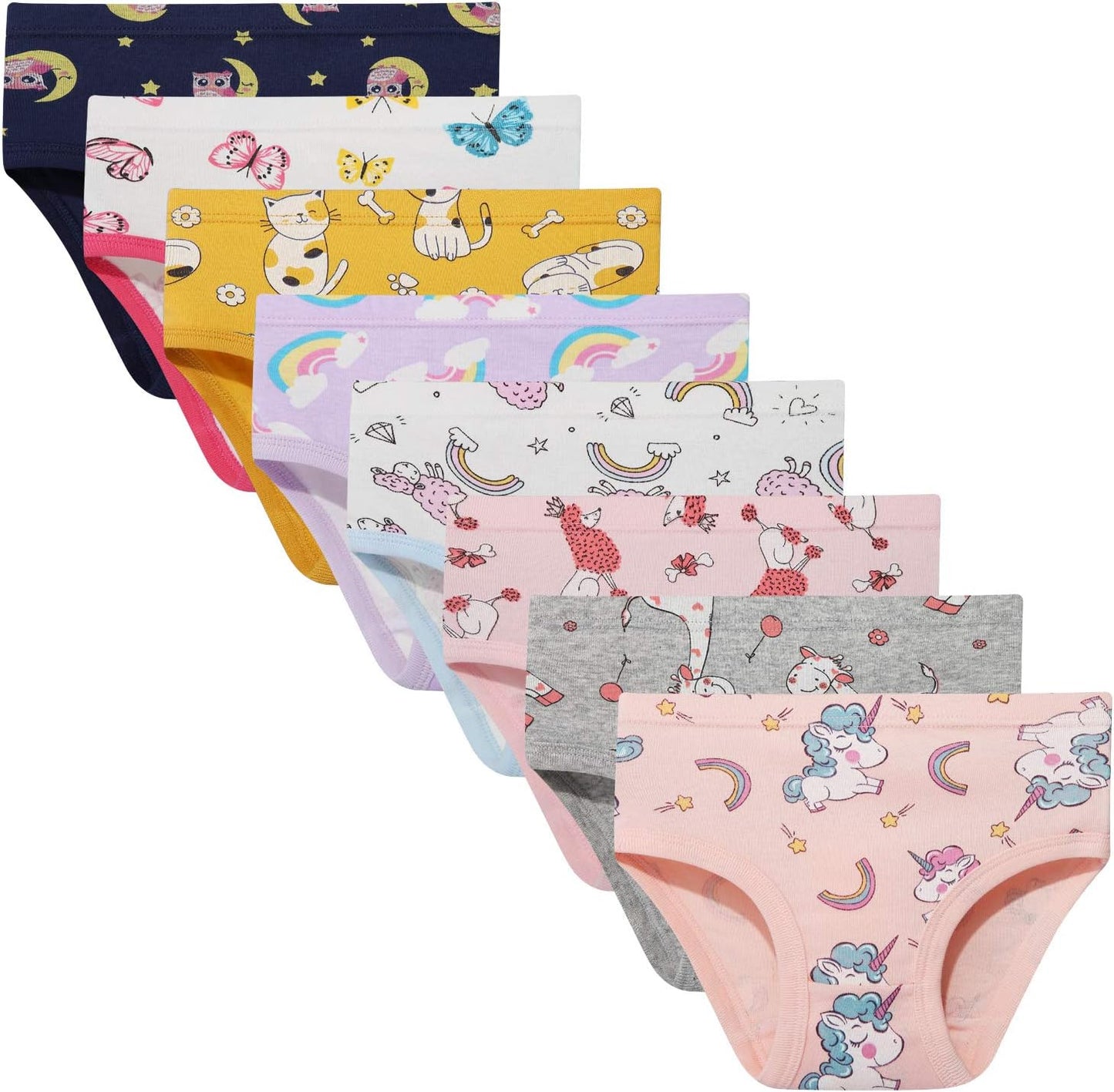 Girls' Cotton Brief Breathable Toddler Panties Kids Assorted Underwears 6-8 pieces