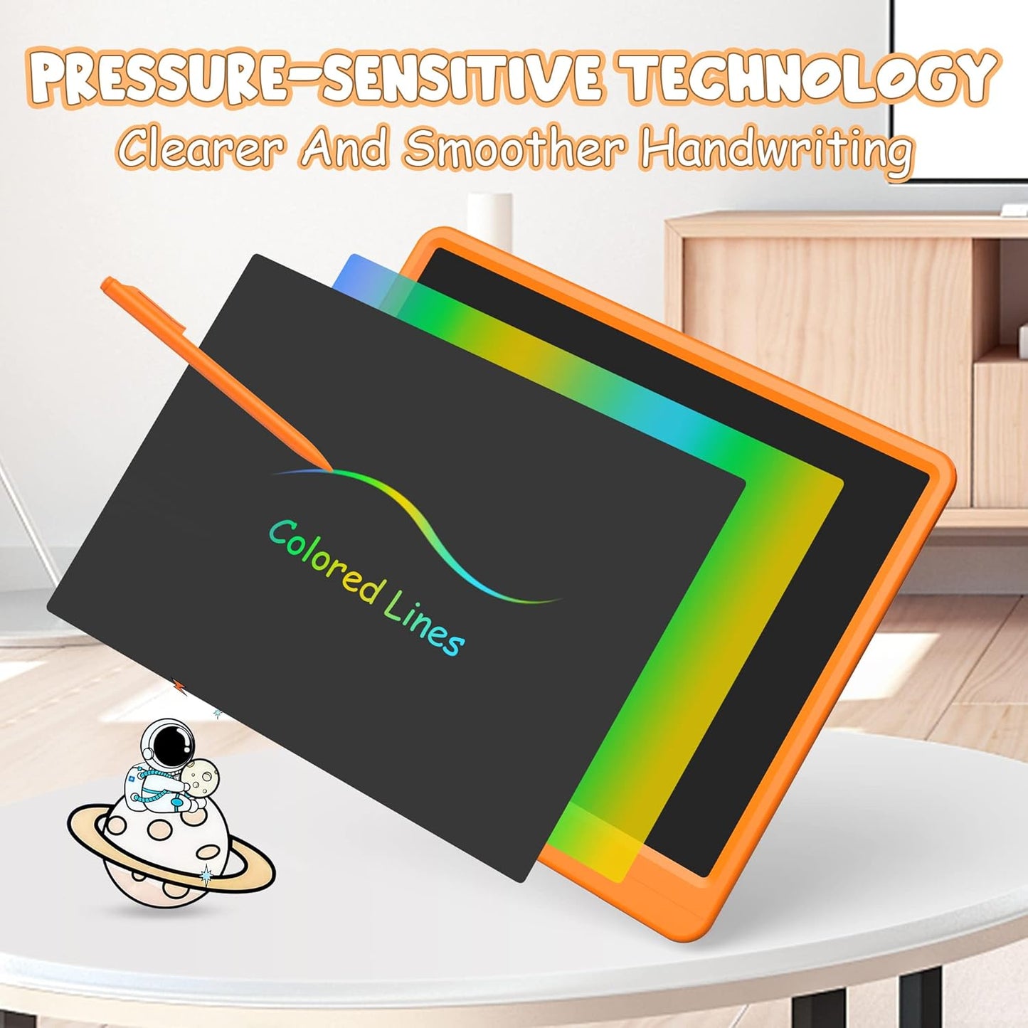 GIGART LCD Writing Tablet 15 Inch Drawing Tablet Magic Doodle Board Drawing Pad, Electronic Writing Board, Educational Toys Gifts for Kids and Adults at Home,School and Office（Orange）