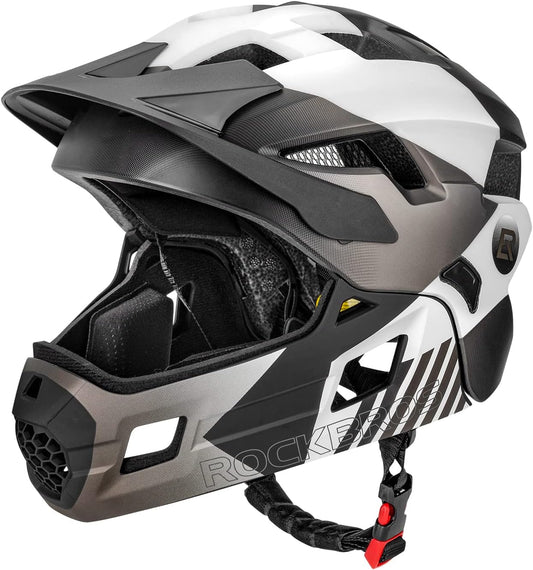 ROCKBROS Kids Bike Helmet Adjustable Detachable Full Face Bike Helmet for Children Bicycle, Skateboard, Scooter, Protective Gear