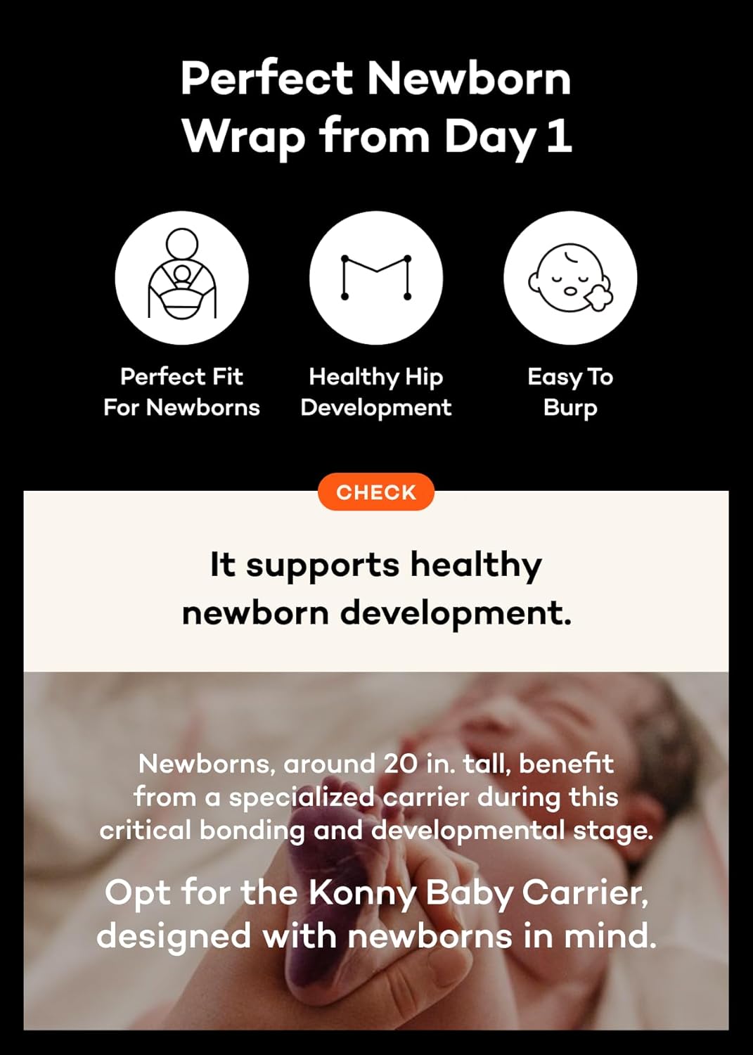 Konny Baby Carrier Flex AirMesh with Head Support- Adjustable, Easy to Wear Baby Wrap Sling, Perfect for Newborn Babies Essentials up to 44 lbs (XS-XL) -Pale Blue