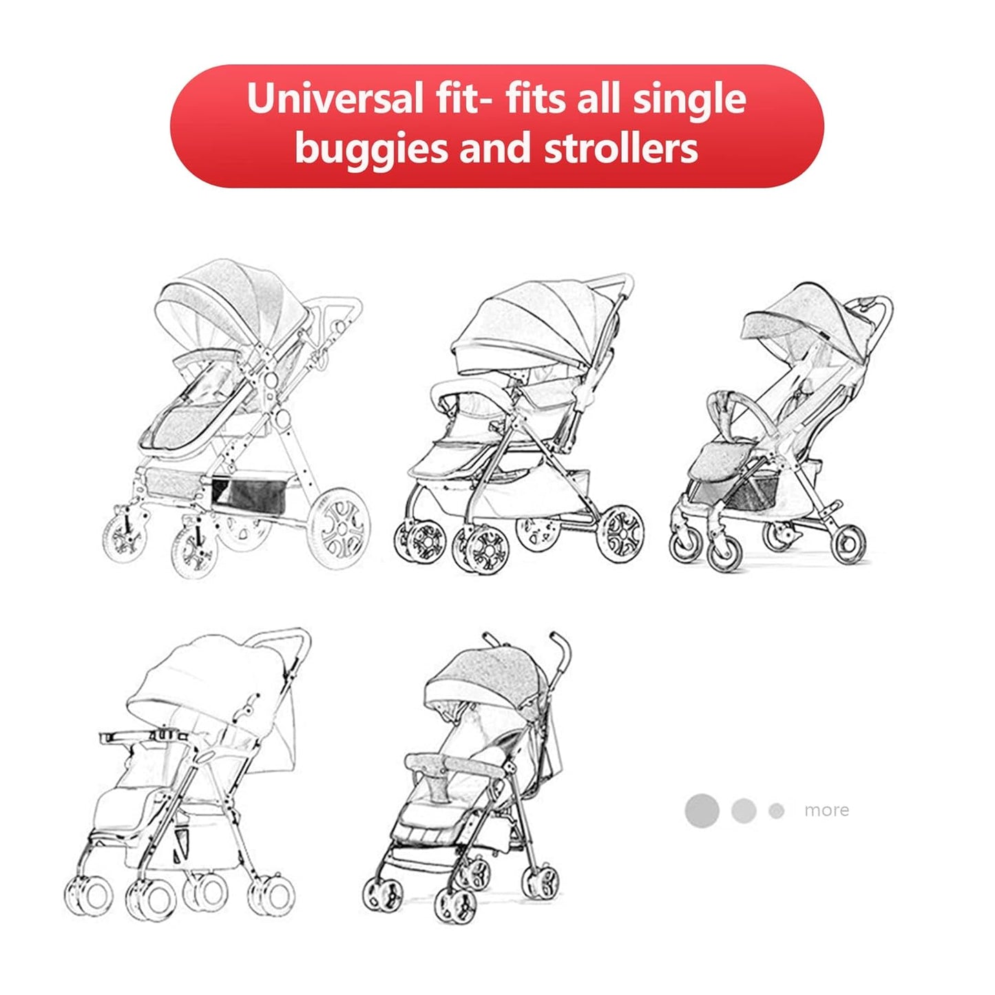 Sun Shade for Strollers, UV Sun and Sleep Shade Universal Fit for Baby Strollers, Blackout Stroller Cover, Breathable and Stops 99% of The Sun's Rays (UPF50+)
