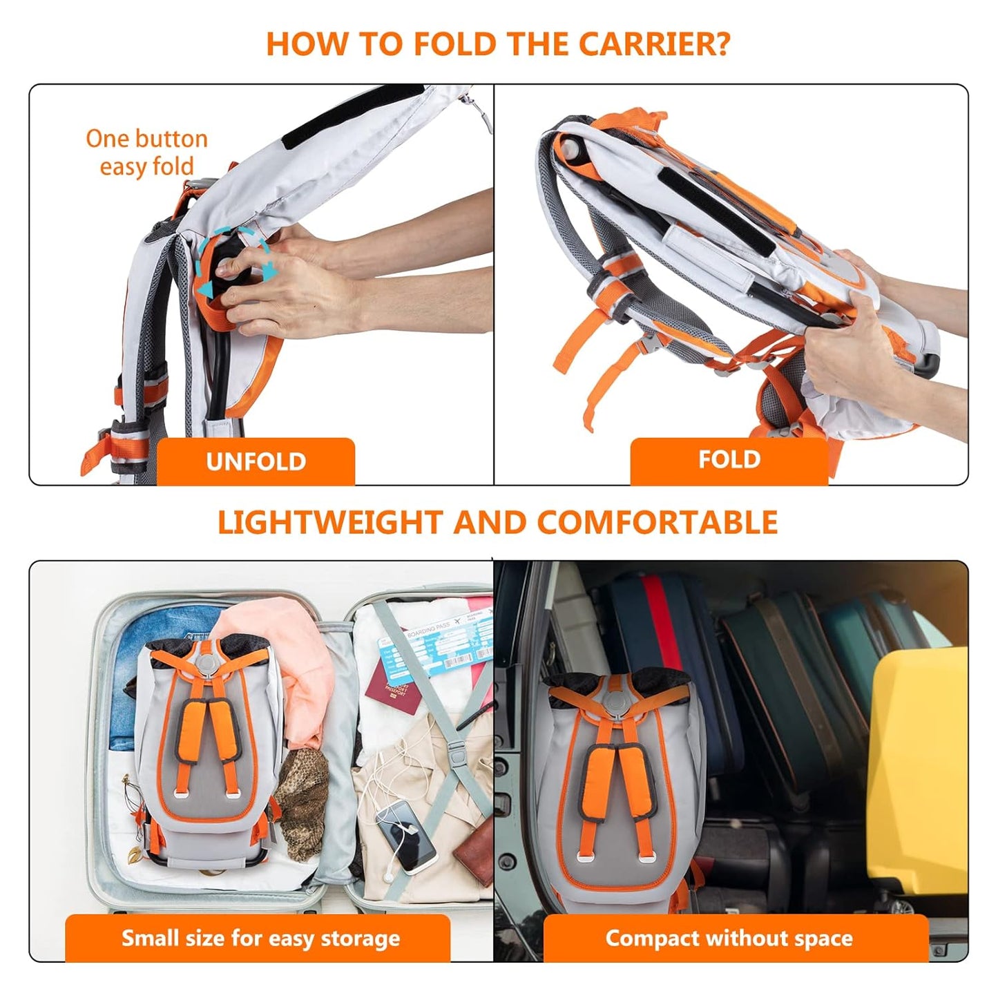 Baby Shoulder Carrier Baby Hiking Backpack Carrier with Rain Cover Sun Shade for Child Safe Backrest and Toddler Ergonomic Seat Holds 40 Pound for Children Between 6 Months-3 Years Old Babies