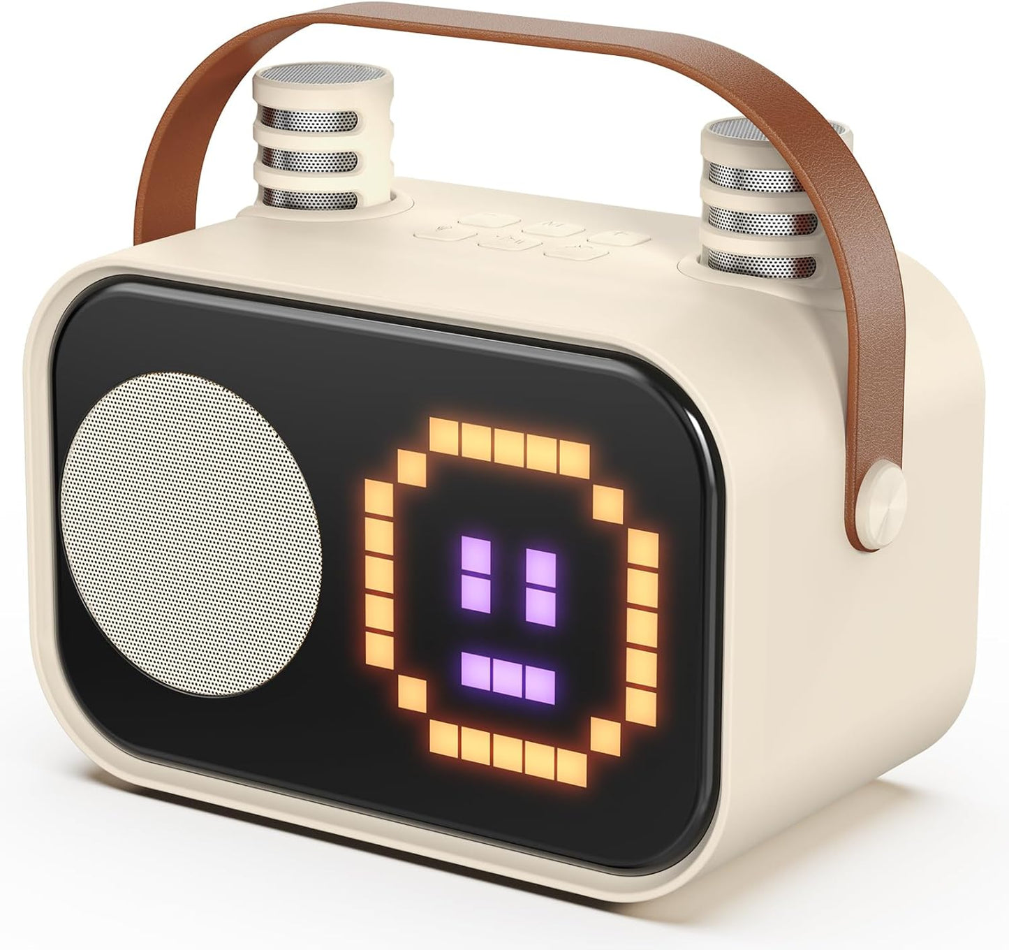 Karaoke Machine for Kids Adults, Portable Bluetooth Karaoke Speaker with 2 Wireless Microphones, Pixel Display Light, Birthday Gifts Toys for Girls & Boys Ages 3, 4, 5, 6, 7, 8, 9,10,11,12+ Years