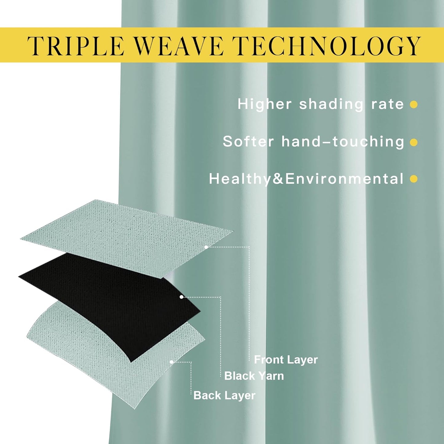 NICETOWN Room Darkening 108 inches Long Curtains for Living Room - Ring Top Thermal Insulated Sound Reducing Window Treatment Drapes for Nursery/Bedroom, W52 x L108, 2 Panels, Aqua Blue