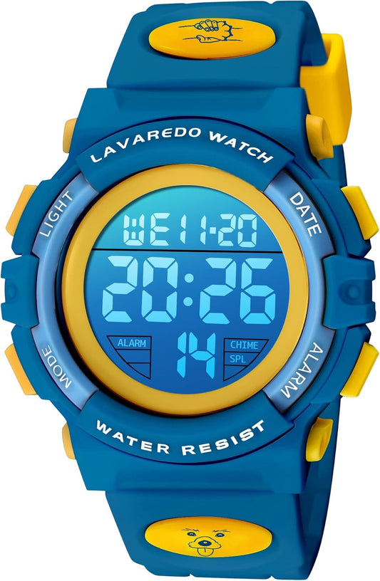 Kids Watch,Boys Watch for 3-15 Year Old Boys,Digital Sport Outdoor Multifunctional Chronograph LED 50 M Waterproof Alarm Calendar Analog Watch for Children with Silicone Band,Kids Gift