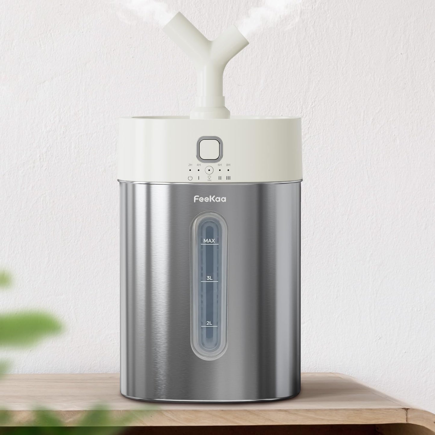 Feekaa Stainless Steel Humidifier Easy Clean, 4L/1Gal Cool Mist Humidifiers for Bedroom up to 500 sq ft, Dishwasher Safe Humidifier Large Room, Humidifiers for Bedroom Baby Nursery Living Room Office