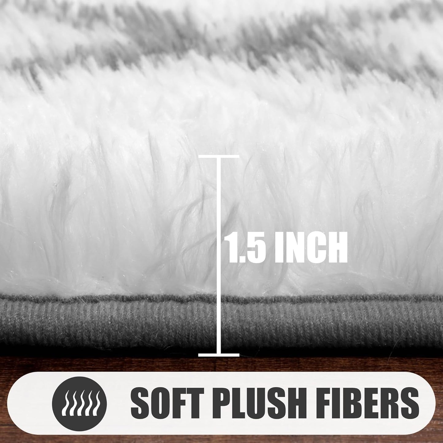 ONASAR Area Rugs for Living Room, Washable 7x10 Fluffy White and Grey Rug for Bedroom, Geometric Moroccan Indoor Shaggy Boho Soft Plush Floor Carpet for Kids Teen Nursery Dorm Home Decor Aesthetic