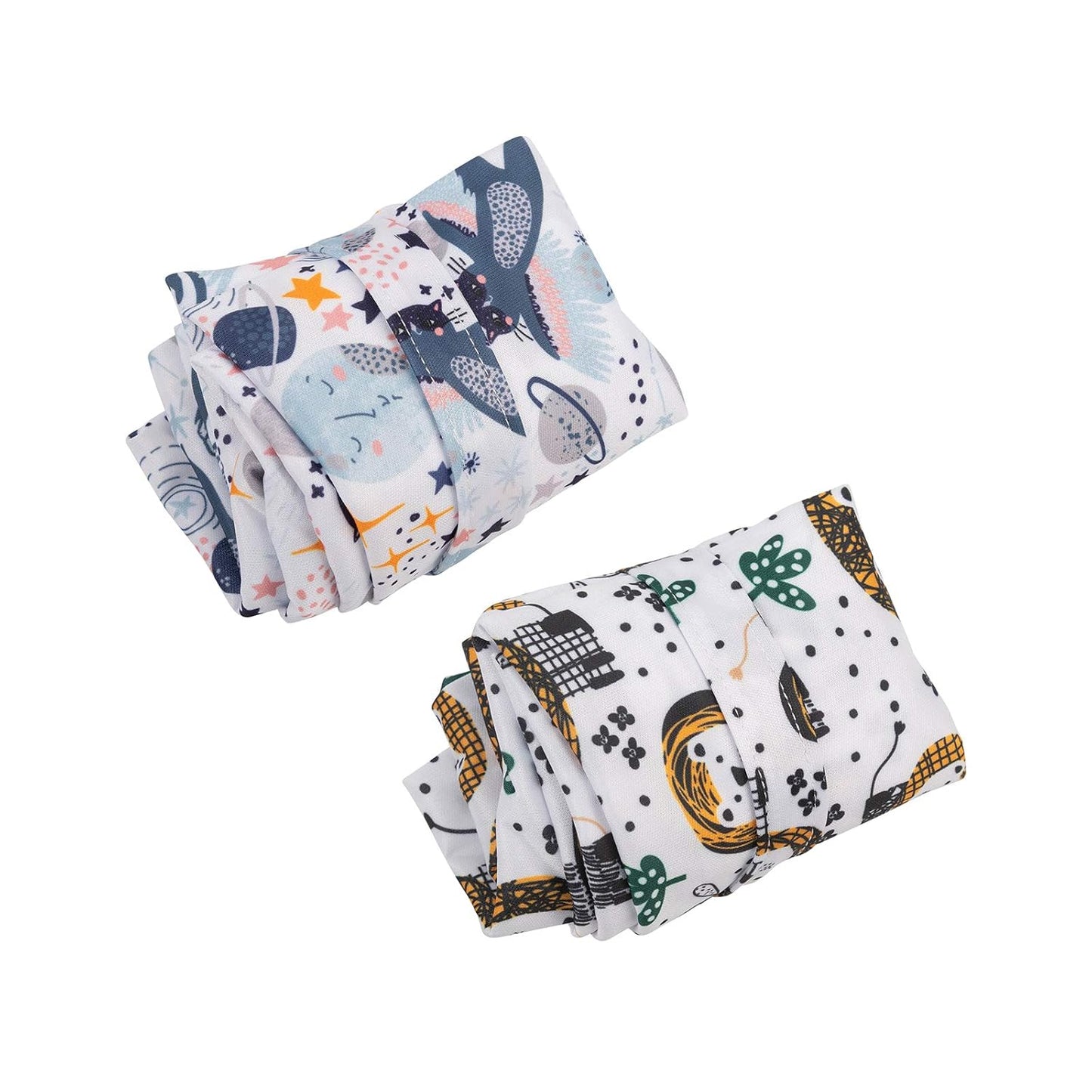 ALVABABY 2pcs Cloth Diaper Wet Dry Bags Waterproof Reusable with Two Zippered Pockets Travel Beach Pool Daycare Soiled Baby Items Yoga Gym Bag for Swimsuits or Wet Clothes LX-H358359