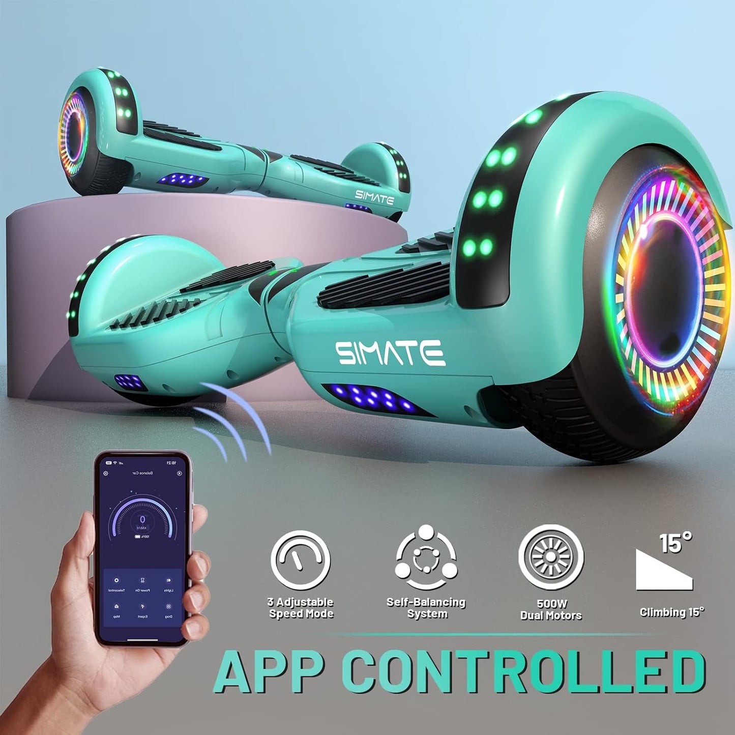 Scooter, Bluetooth & Corlorful LED Lights, Gifts for Kids & Adults & Girls & Boys, for All Ages