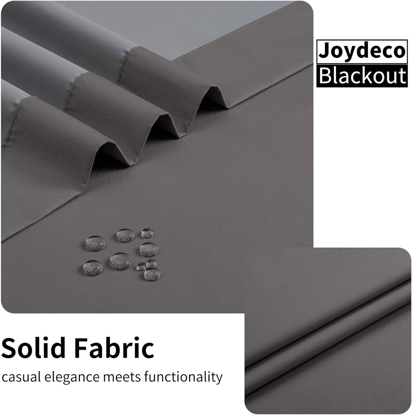 Joydeco Dark Grey Blackout Curtains 120 Inches Long, Extra Long Grey Curtains for Living Room Bedroom, Total Room Darkening Thermal Insulated Solid Drapes for Windows with Grommets
