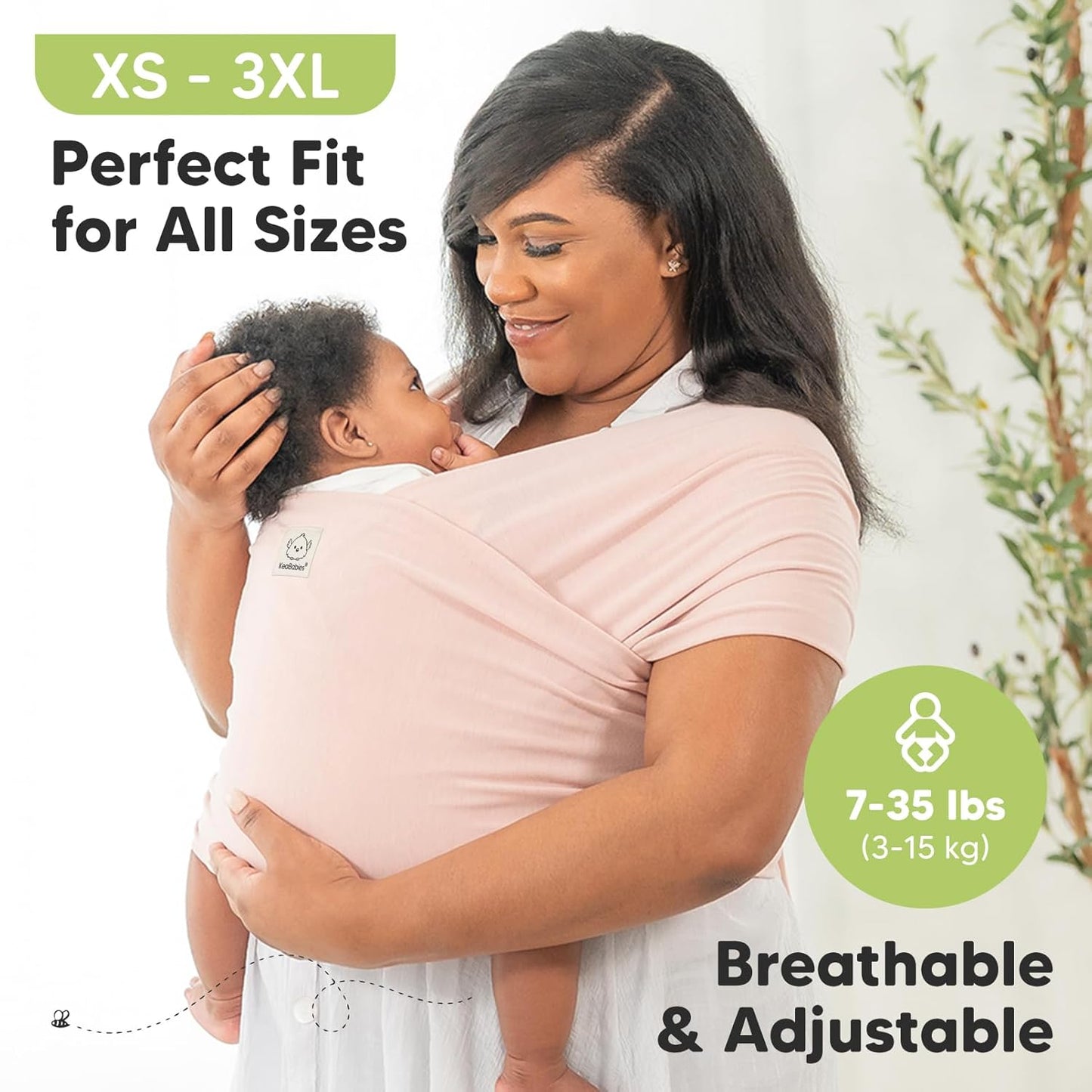 KeaBabies Baby Wrap Carrier - All in 1 Original Baby Carrier Newborn to Toddler Sling, Easy to Wear, Hands Free Bonding, Lightweight, Breathable Infant Wraps (Powder Blue)