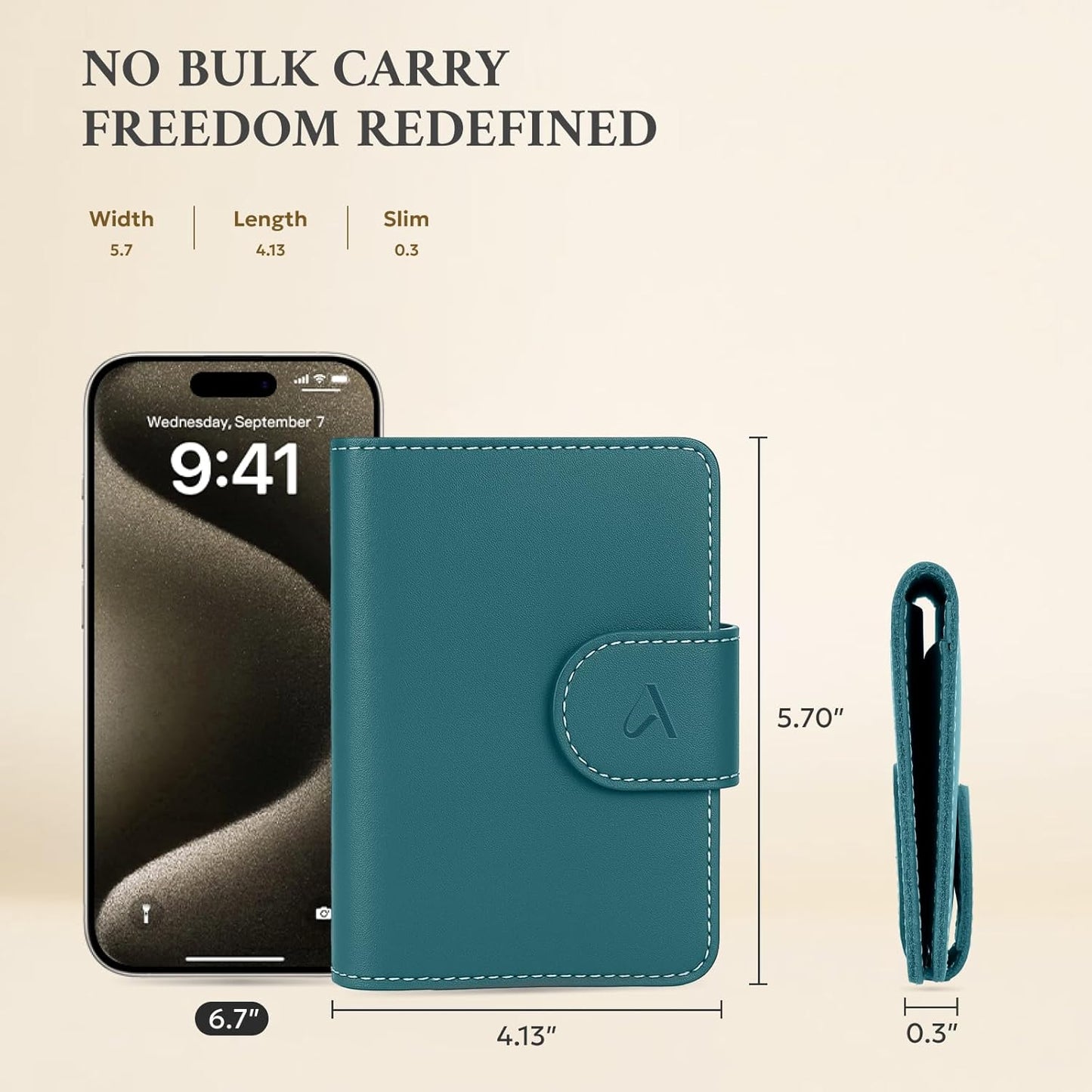 ALLIVE Rfid Passport Holder for Travel, Women & Men, Passport Cover Wallet with AirTag Hidden, Genuine Leather Passport Holder Essential for Business Travel, Airport Security (Lake Blue)