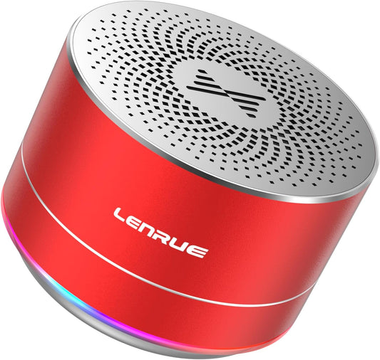 LENRUE A2 Portable Wireless Bluetooth Speaker with Lights and Lanyard,5W Mini Small Metal Speakers Bluetooth 5.0/Aux-in for iPhone Android Home Outdoor,Gift for Women/Girls