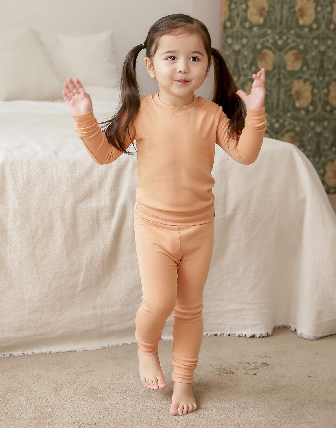 VAENAIT 6M-12Y Toddler Toddler Kids Toddler Girls Boys Soft Comfy Modal Tencel Solid Raglan Sleepwear Pajamas Pjs 2pcs Set