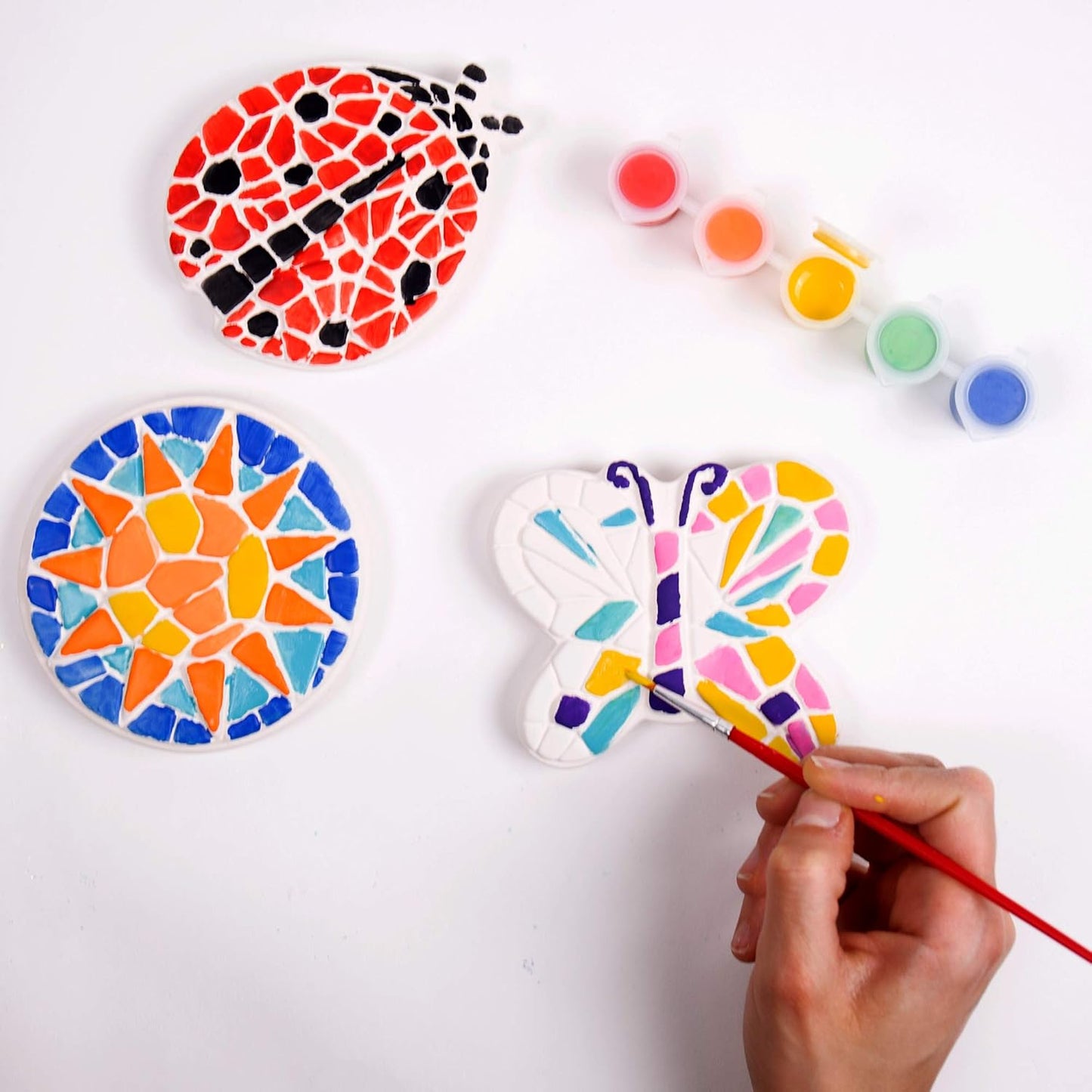 Creative Roots Paint Your Own Butterfly, Ladybug & Sun Stepping Stone by Horizon Group USA, 1 box of 3 count