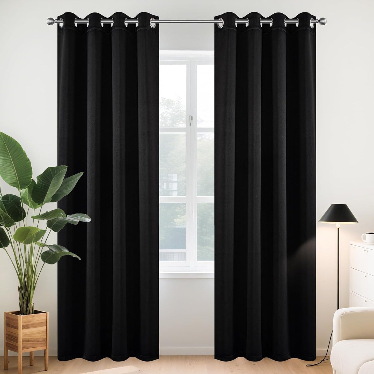 Joydeco Blackout Curtains 84 Inch Length 2 Panels Set, Thermal Insulated Long Drapes 2 Burg, Room Darkening Grommet Drapes for Living Room Bedroom Window